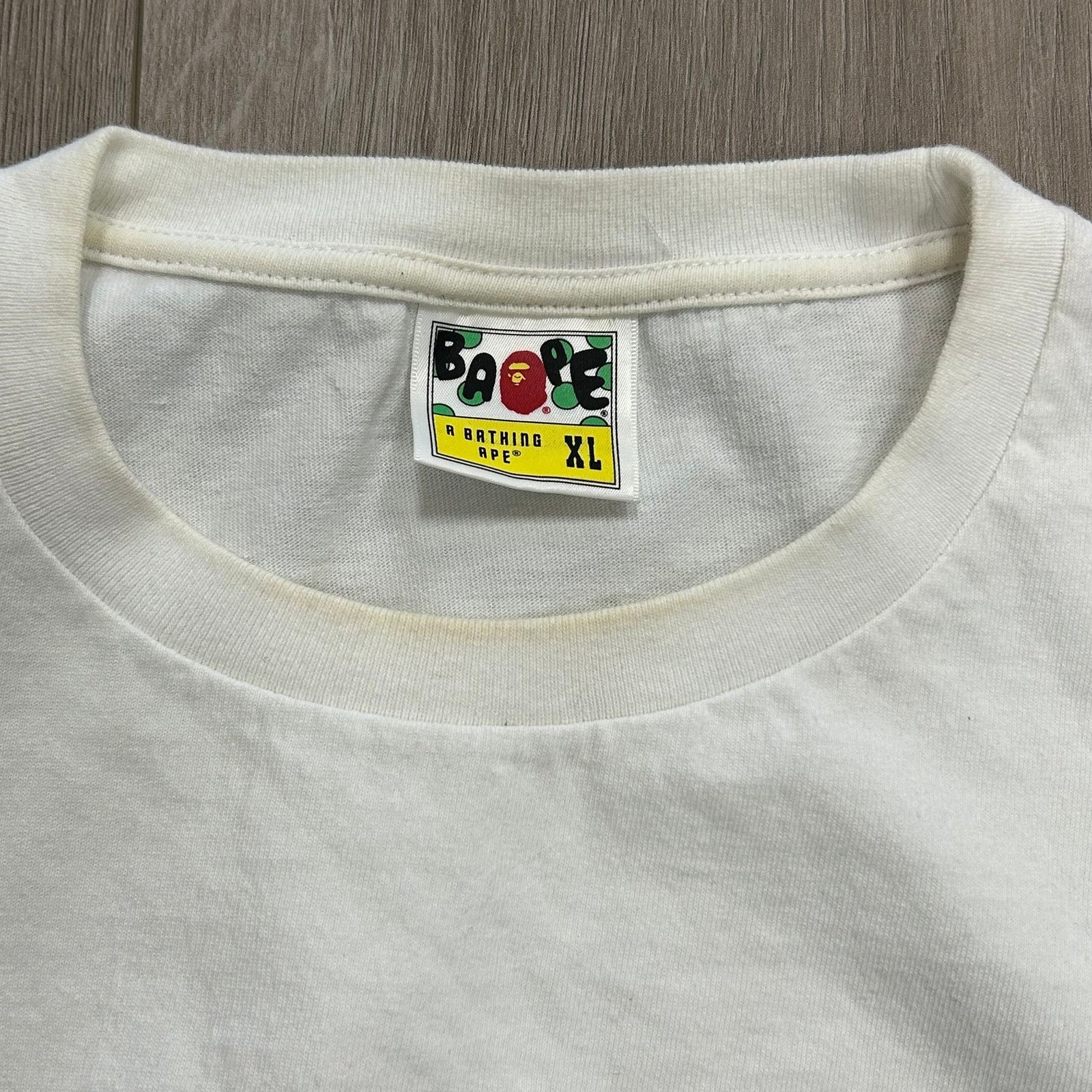 Bape BAPE A Bathing Ape Camo College Milo Tee White/Green size XL Size US XL / EU 56 / 4 - 3 Thumbnail