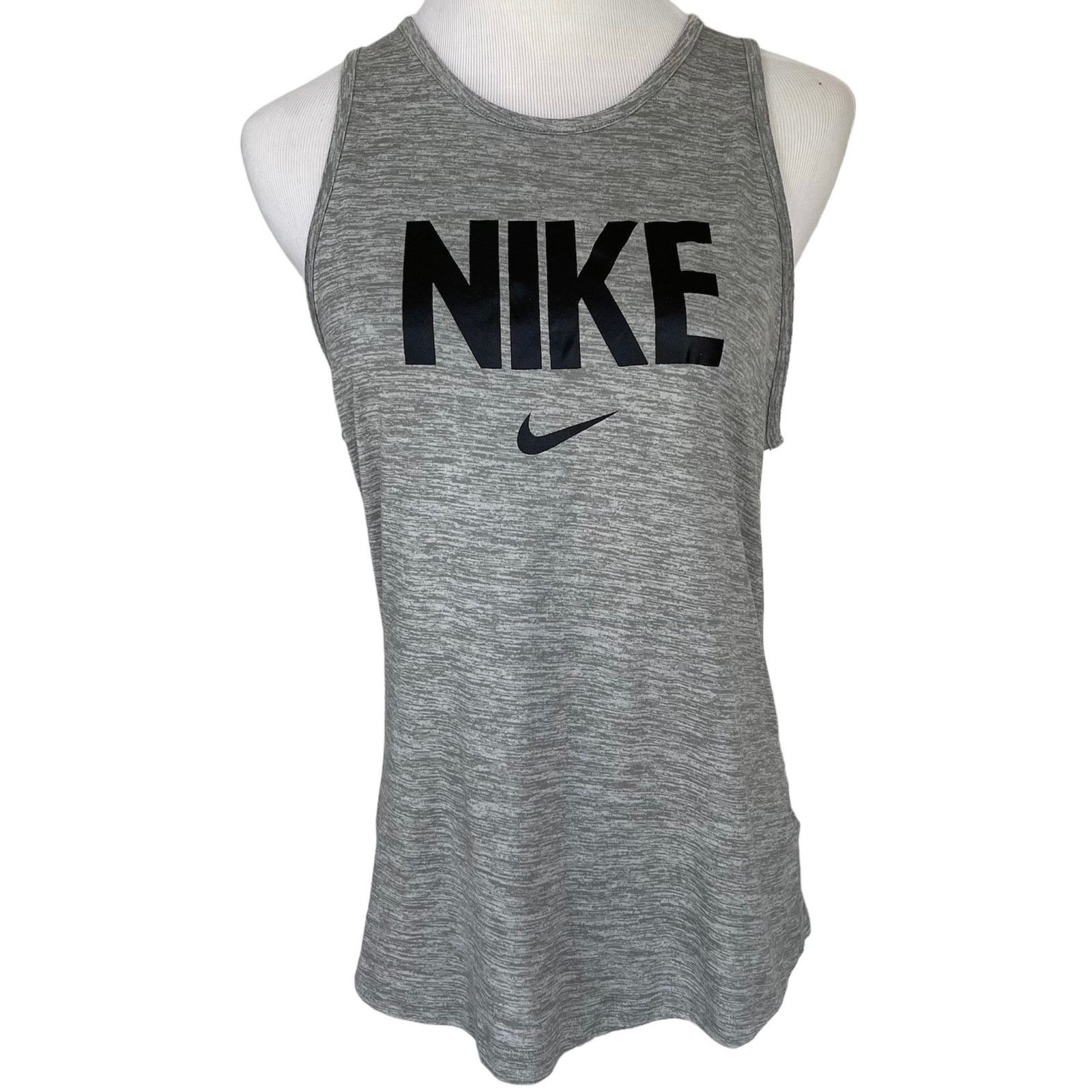 Nike NIKE S Regular Dri-Fit Gray Sleeveless Athletic Tank Top Size S / US 4 / IT 40 - 1 Thumbnail