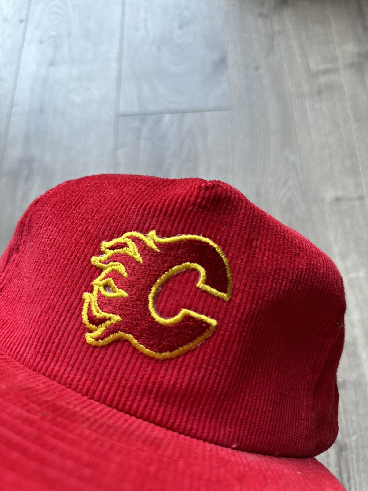 NHL Calgary Flames Vintage Ted Fletcher 90’s Corduroy Hat Size ONE SIZE - 2 Thumbnail