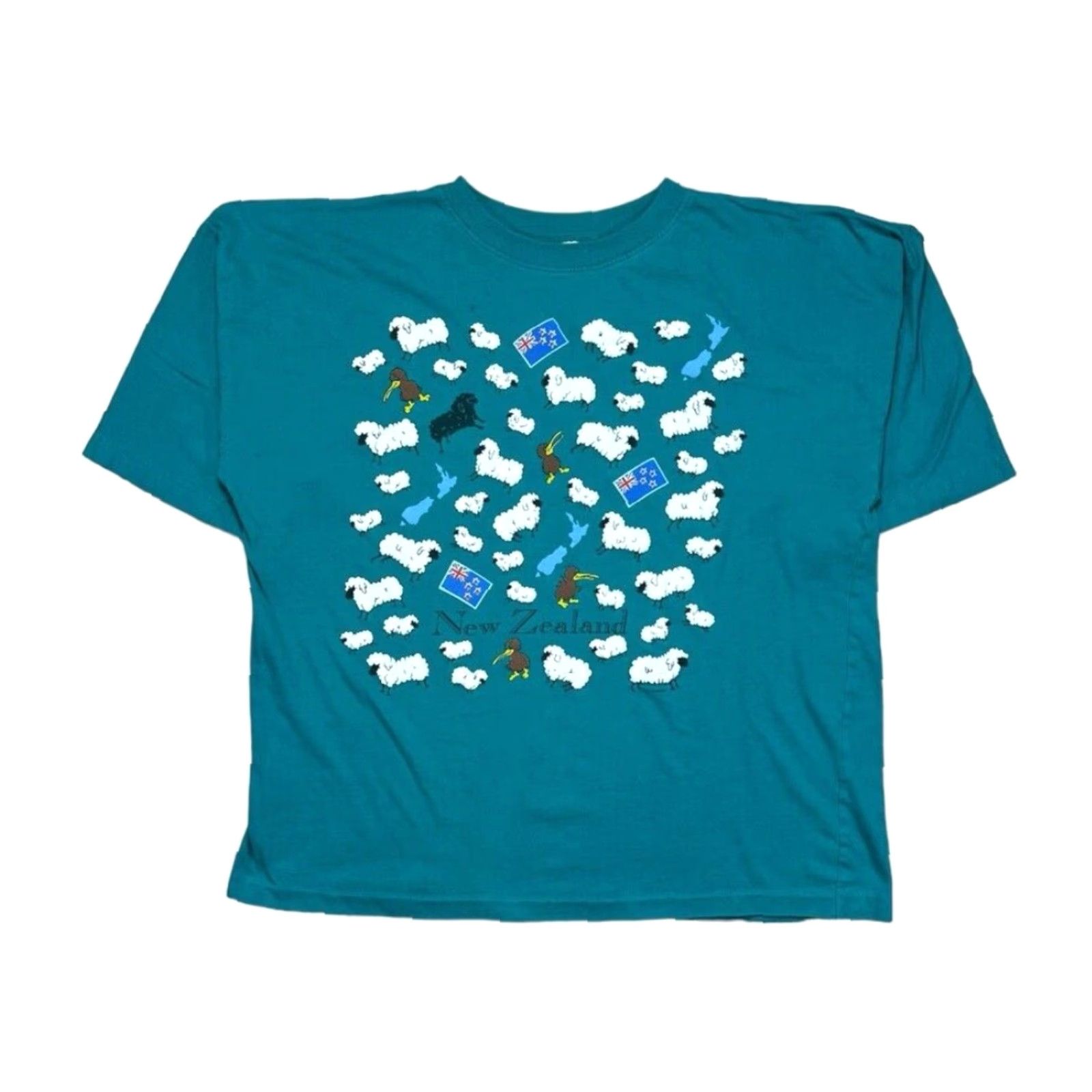 Fruit Of The Loom VINTAGE 90s New Zealand Graphic T Shirt M Blue Cotton Fruit of the Loom USA Crew Neck Short Sleeve Men Regular Size US M / EU 48-50 / 2 - 2 Thumbnail