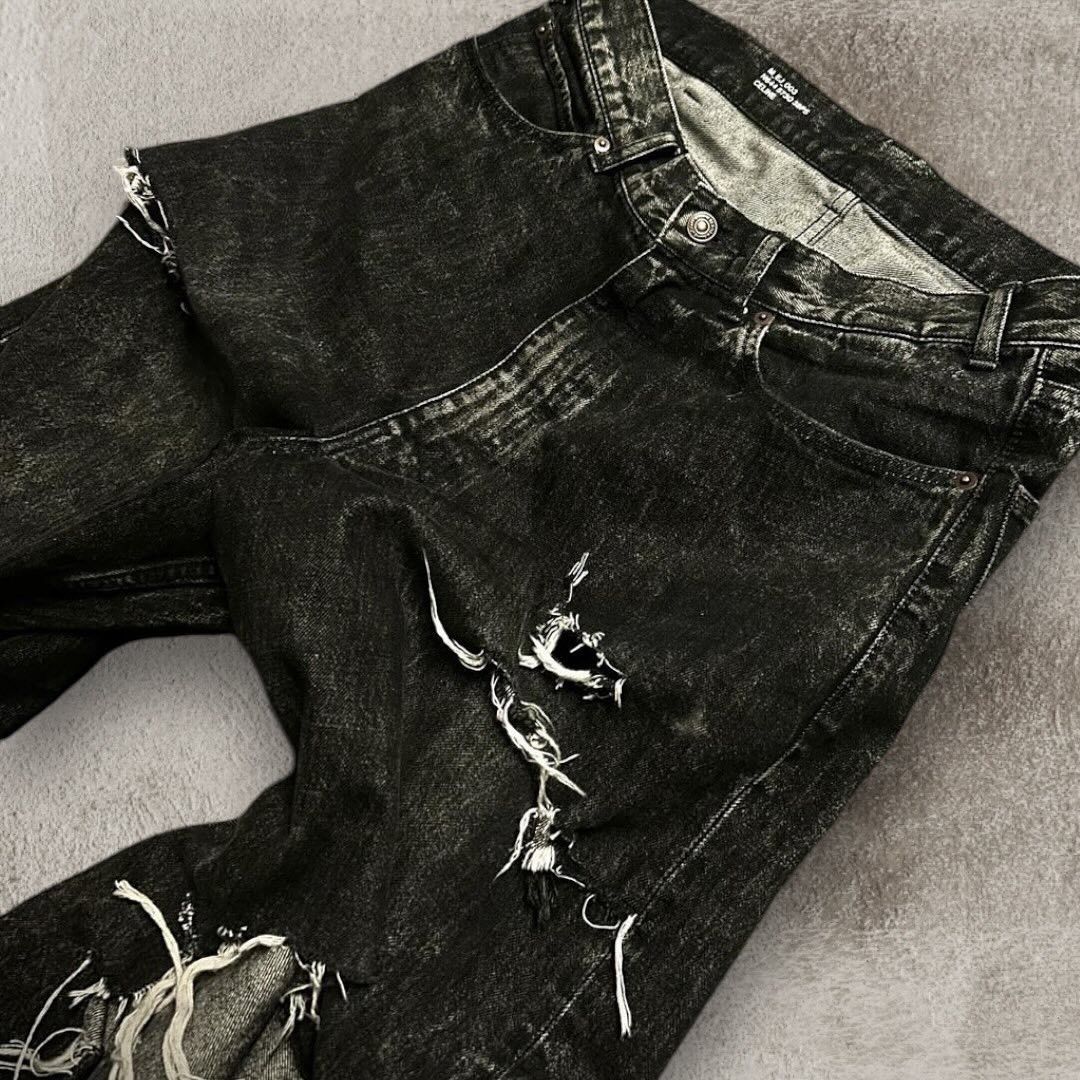 Designer × Japanese Brand Black Ripped Baggy Jean Size US 34 / EU 50 - 3 Thumbnail