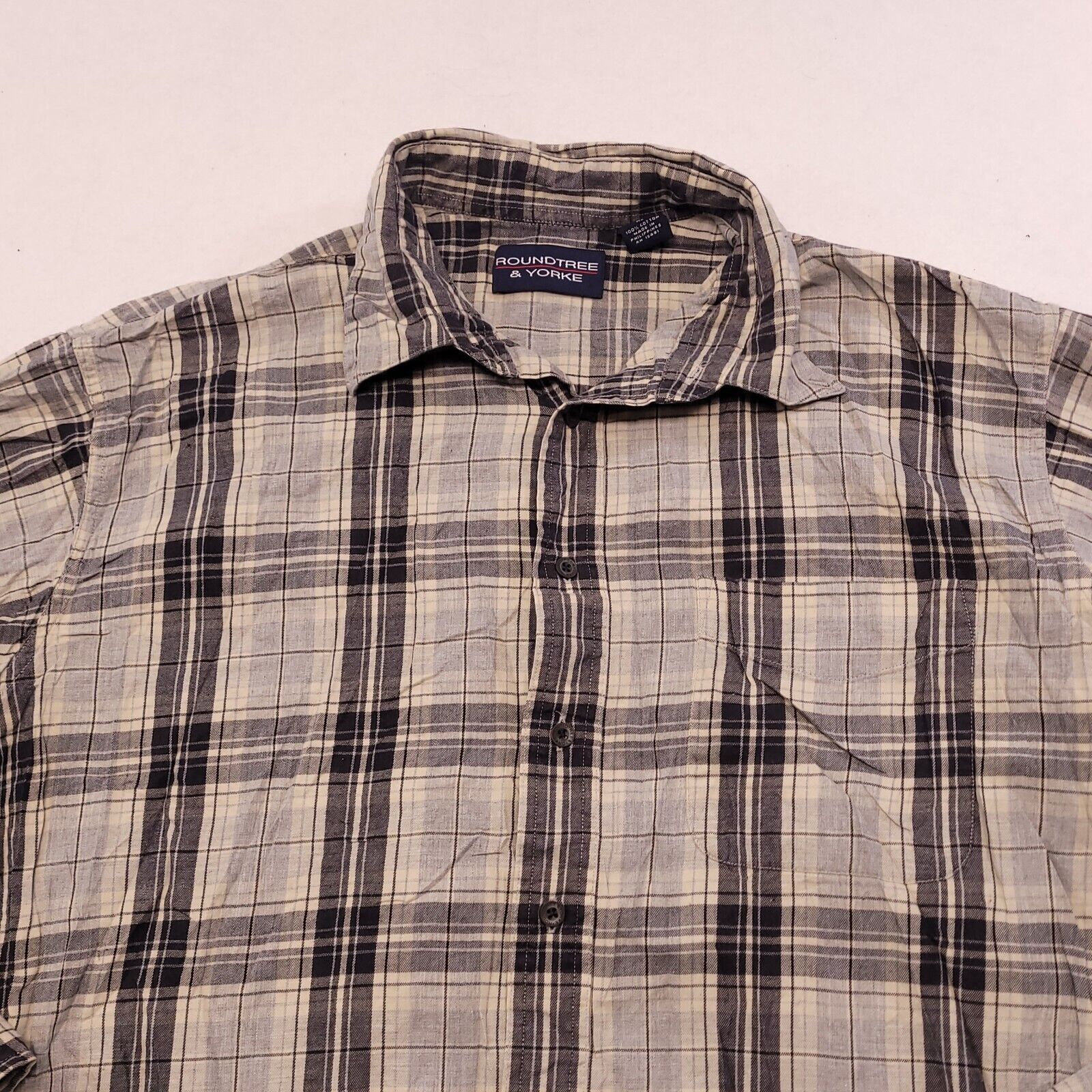 Roundtree & Yorke Roundtree & Yorke Tartan Flannel Shirt Mens Size XL Gray Size US XL / EU 56 / 4 - 1 Thumbnail
