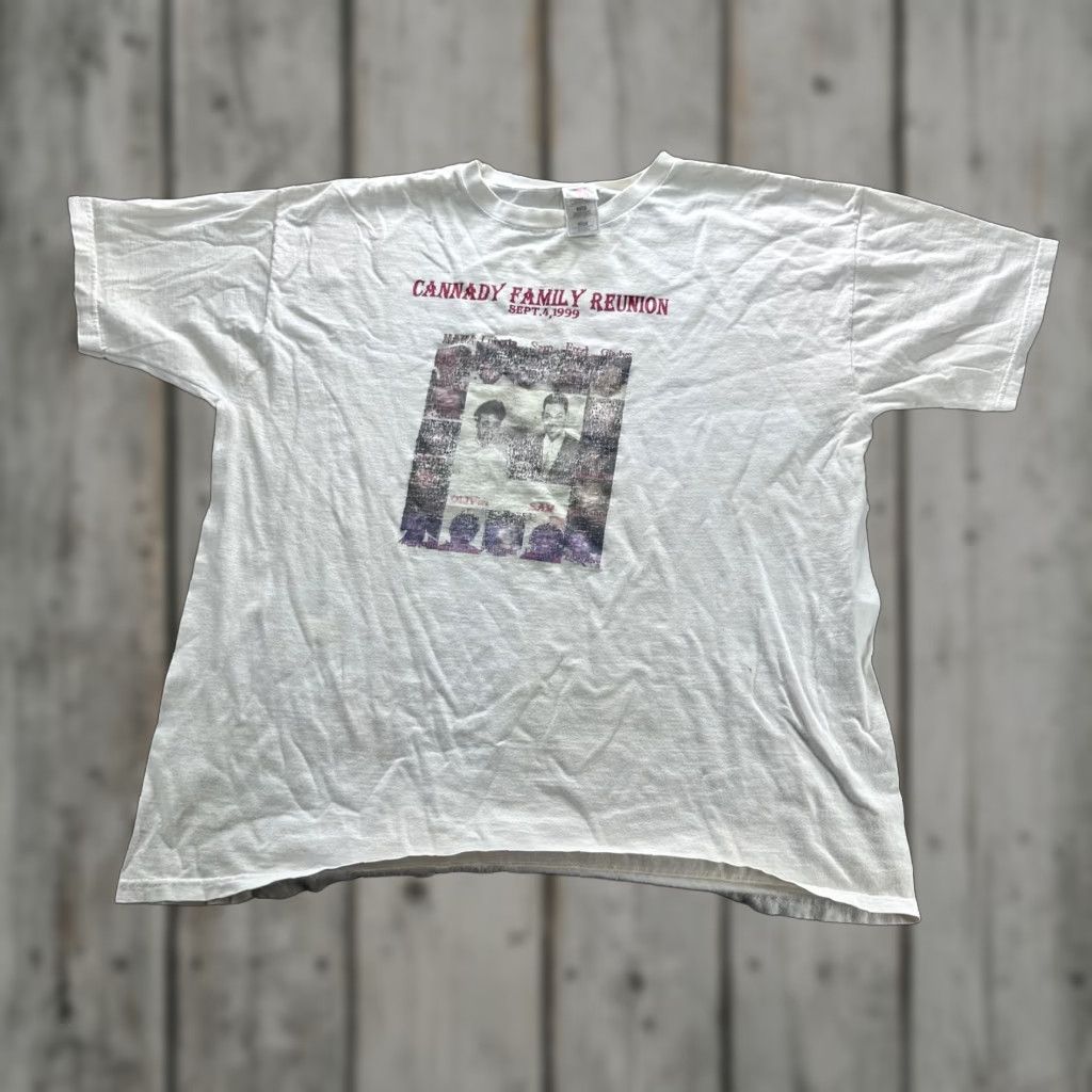 Fruit Of The Loom VINTAGE Cannady Family Reunion Shirt Mens 2XL White 90s Fruit of the Loom T-Shirt Crew Neck Short Sleeve Graphic Print 1999 Size US XXL / EU 58 / 5 - 1 Thumbnail