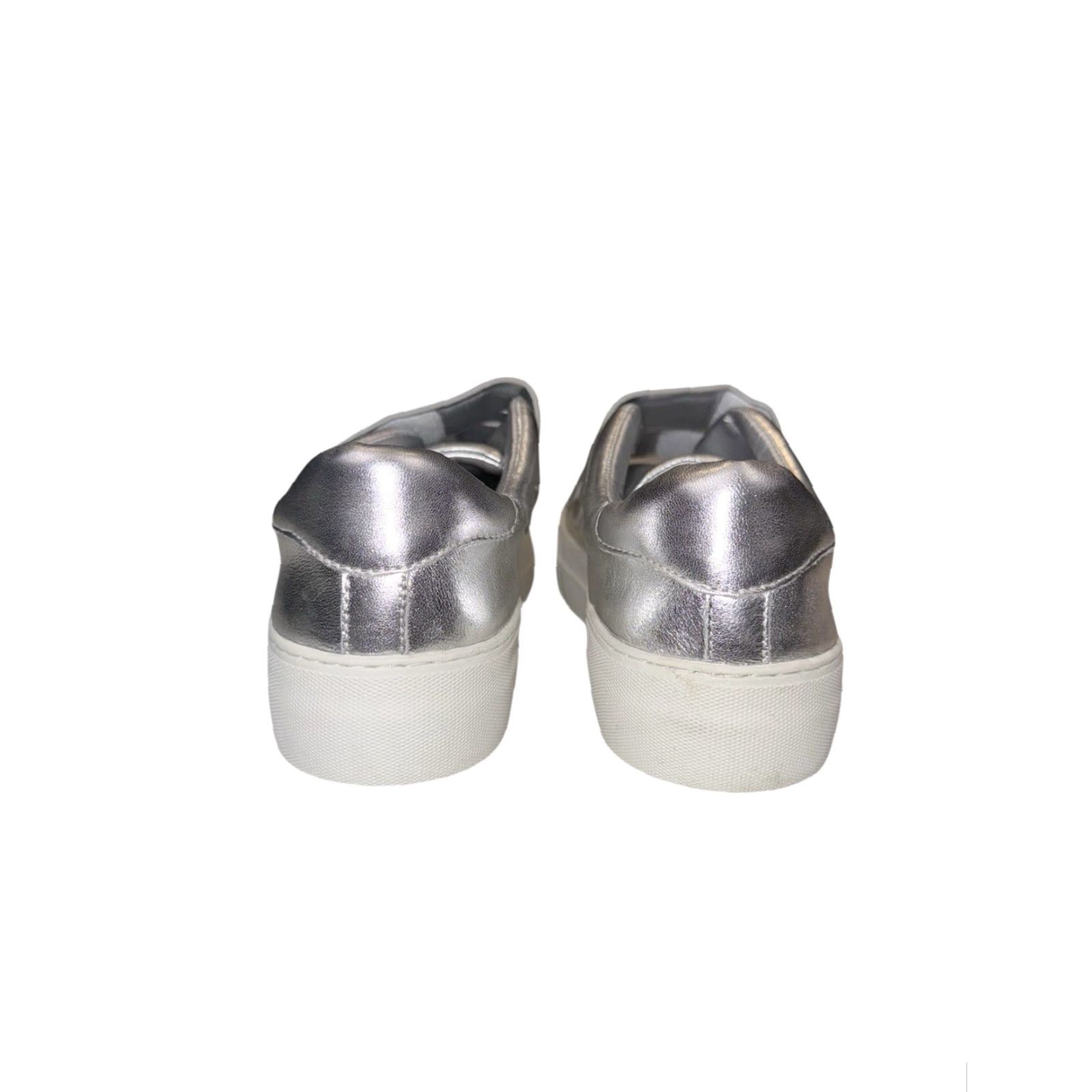 J/Slides J/Slides Adelynn Sneaker Leather Silver Metallic Platform Size 8 Women Gray Athletic Shoes Size US 8 / IT 38 - 5 Thumbnail