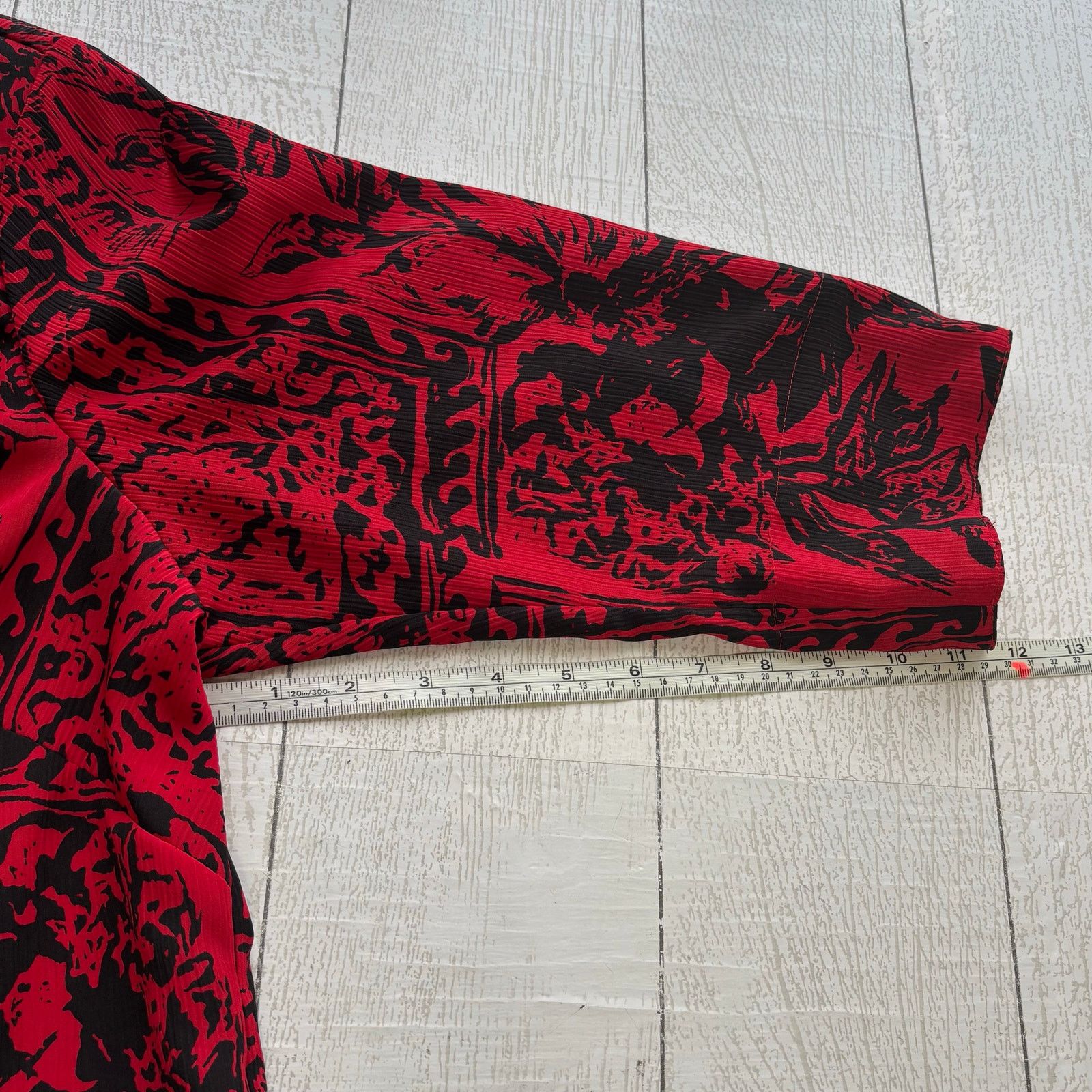 Other Alia Red Black Floral Button Down Blouse Size 16W Pleated Size XXL / US 16-18 / IT 52-54 - 5 Thumbnail