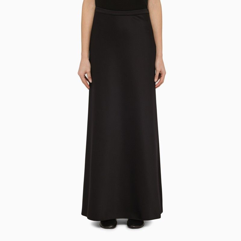 image of Max Mara Black Cotton-Blend Long Skirt, Women's (Size 30)