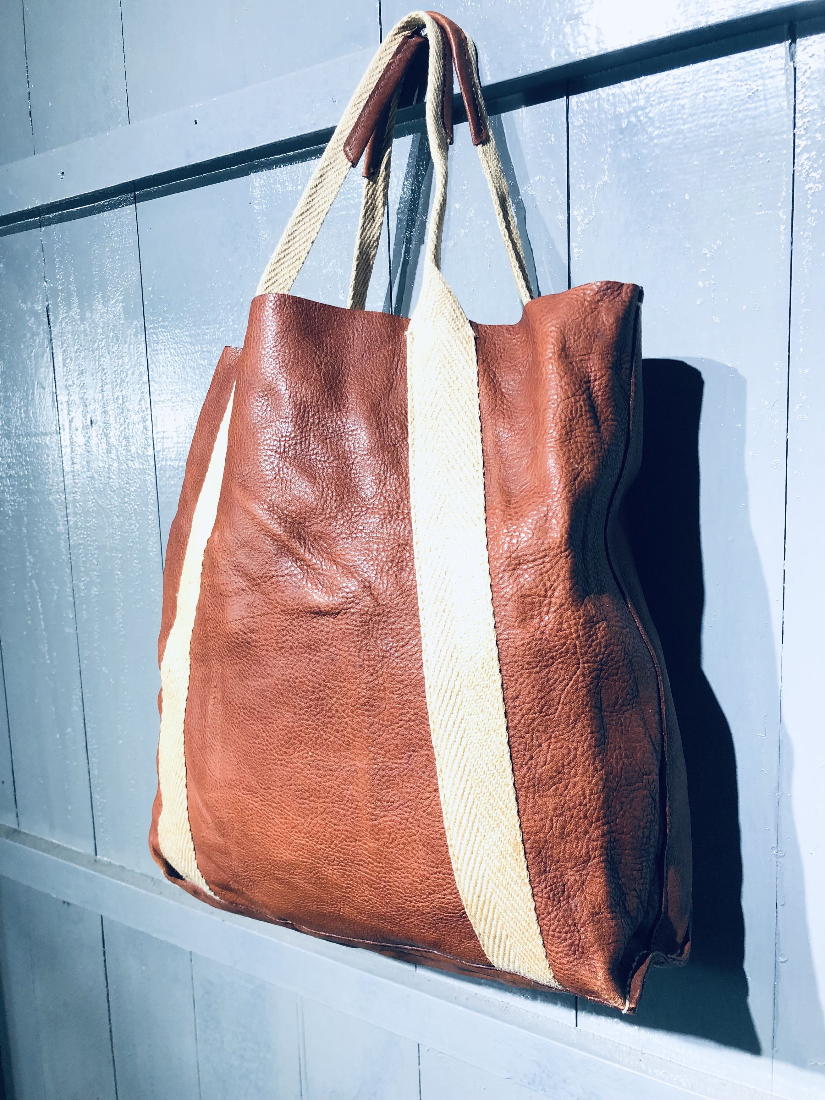 Japanese Brand × Leather JAPANESE GENTEN STREETWEAR FASHION STyLE LEATHER TOTE BAG Size ONE SIZE - 10 Thumbnail
