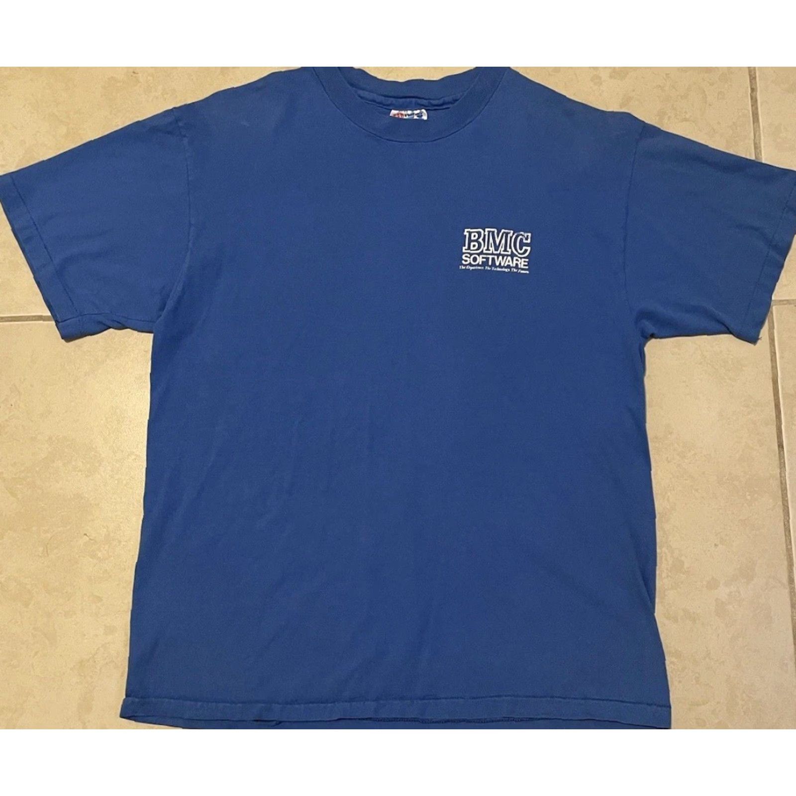 Apple VINTAGE 90s BMC Software Faded Shirt M Blue Cotton Single Stitch T-Shirt Mens Adult Size US M / EU 48-50 / 2 - 2 Thumbnail