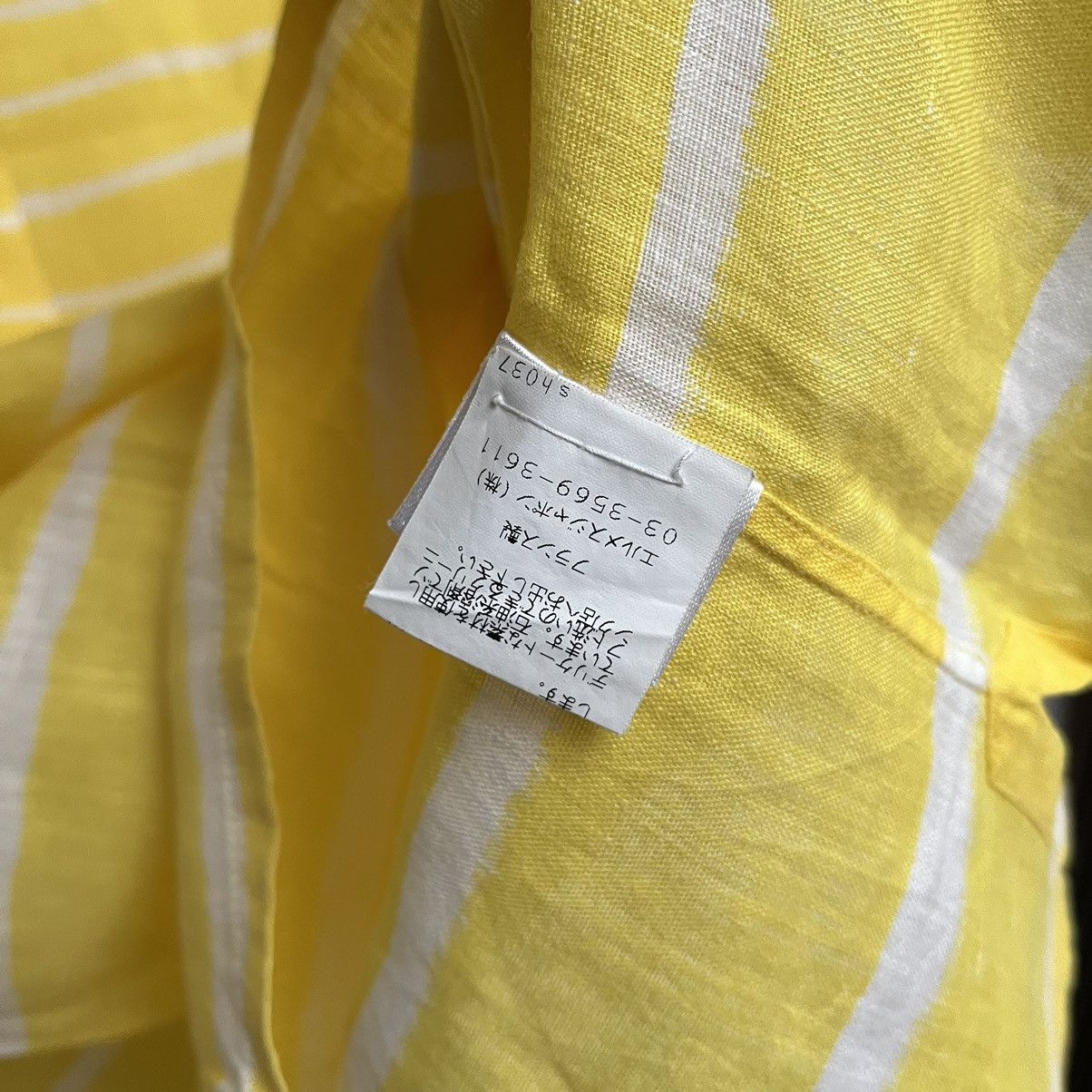 Hermes Vintage Hermes Paris Half Button Ups Linen Shirt Yellow Size US L / EU 52-54 / 3 - 9 Thumbnail