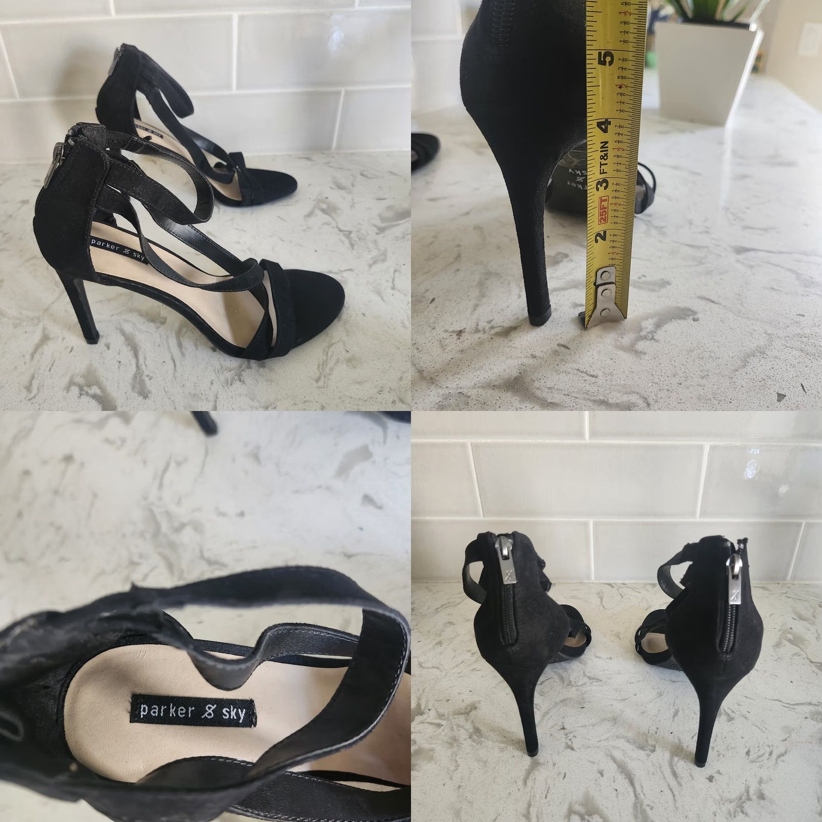 Parker VINTAGE Parker & Sky Women’s Black Strappy Heels Open Toe Ankle Strap Dressy Size 10 Size L / US 10 / IT 46 - 8 Thumbnail