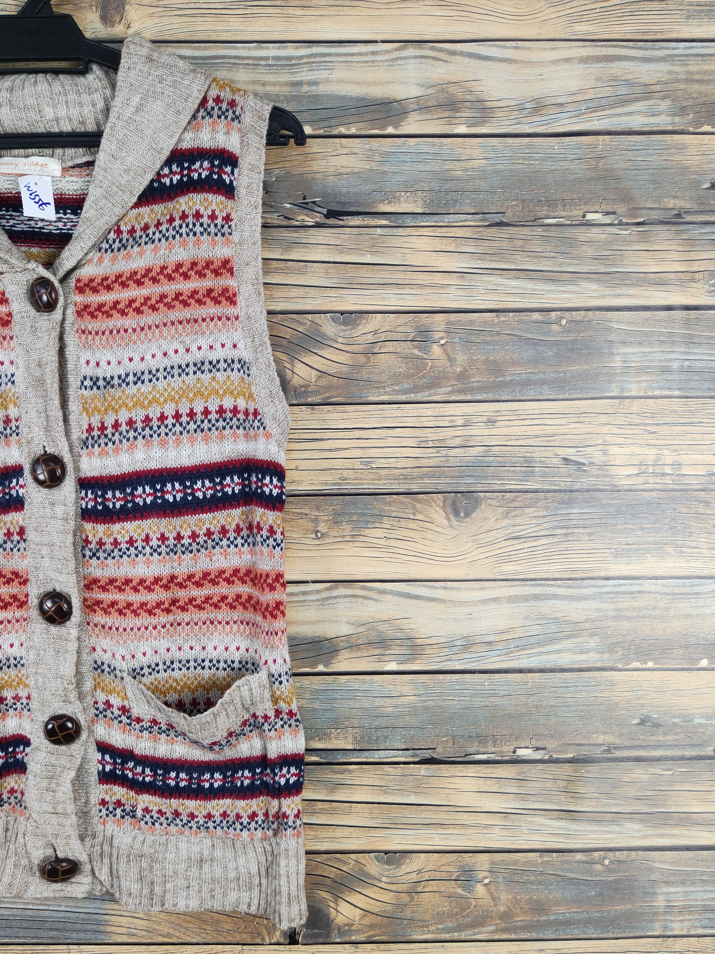 Homespun Knitwear × Japanese Brand × Vintage Sunny Village Brown Knitwear Vests #1556 Size M / US 6-8 / IT 42-44 - 5 Thumbnail