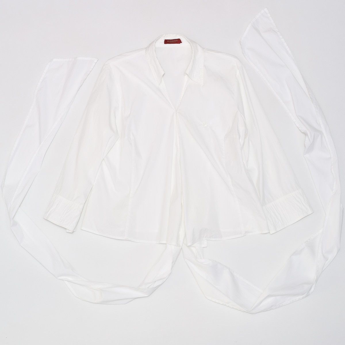 Burberry Burberry Red Label White Shirt With Ultra Long Belts Size L / US 10 / IT 46 - 2 Thumbnail