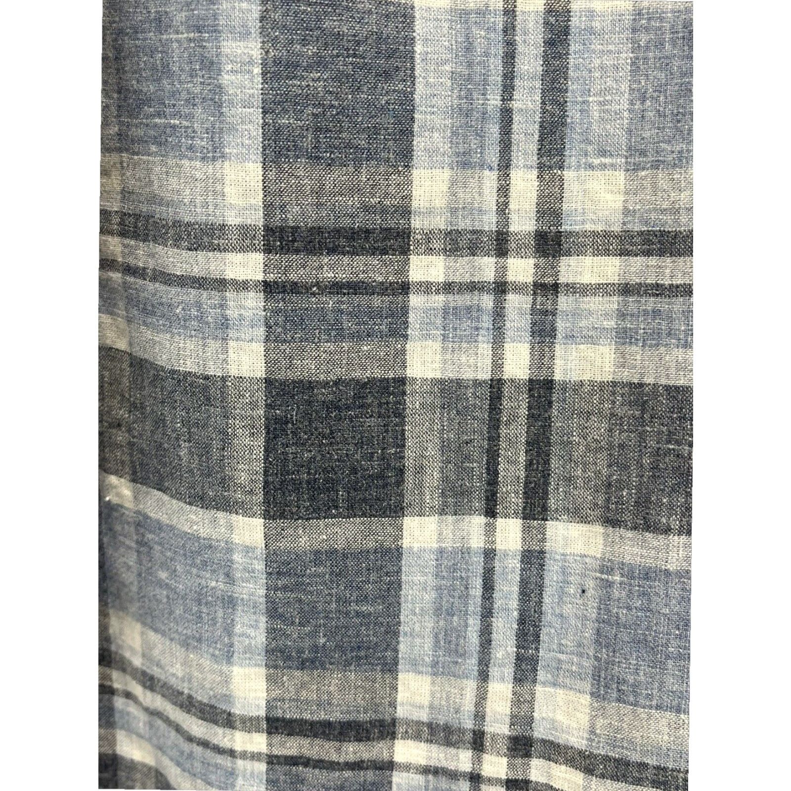 Nordstrom Nordstrom Mens Linen Shirt Large XL Slim Fit Plaid Beach Button Up Size US M / EU 48-50 / 2 - 4 Thumbnail
