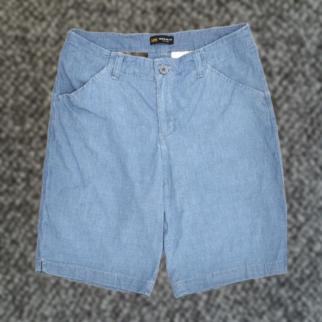 Lee LEE Womens Mid Rise Regular Fit Casual Shorts US 10 Large W32 Blue Cotton WC05 Size 36" / US 14 / IT 50 - 1 Thumbnail