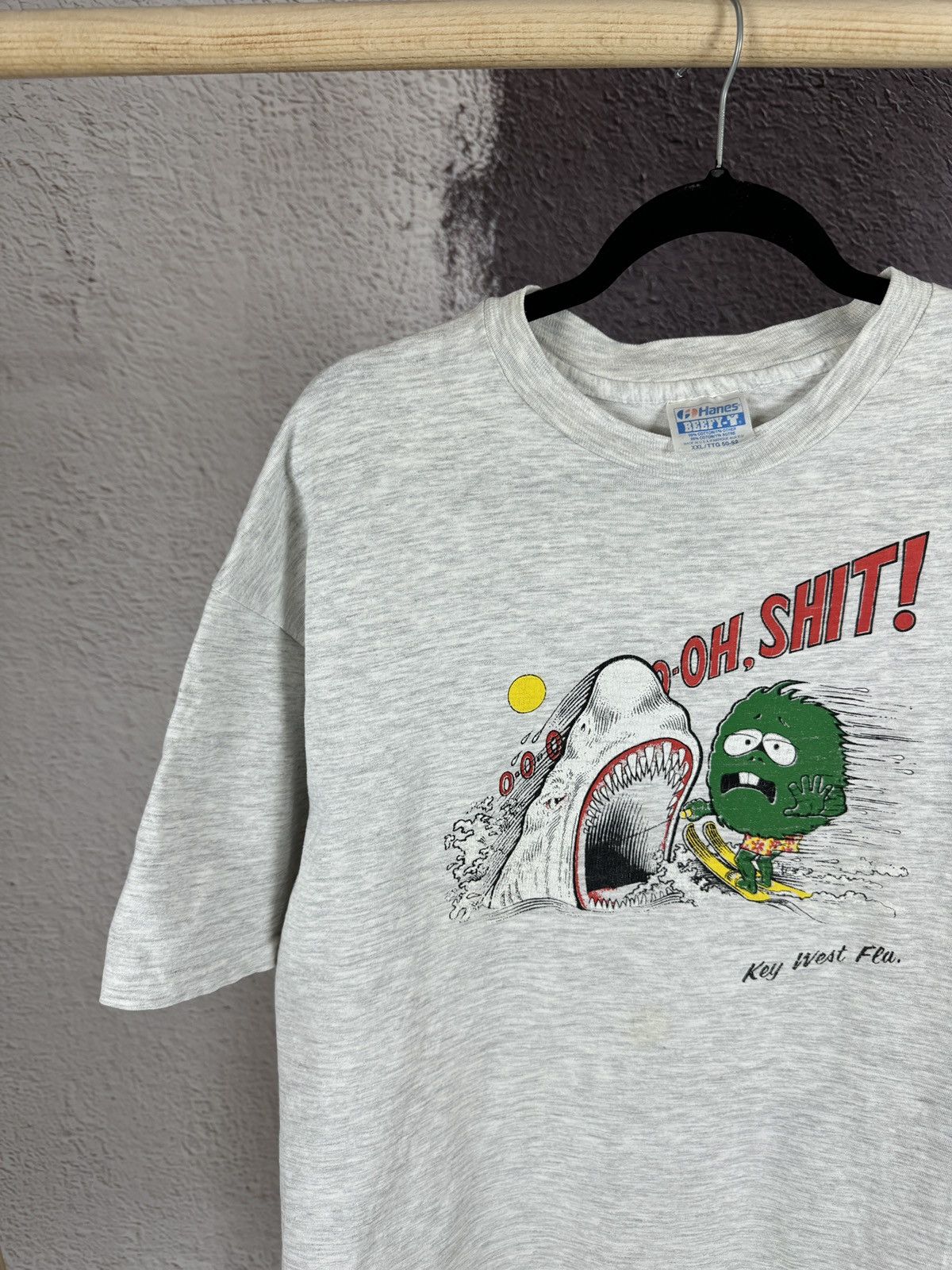 Hanes Key West fla Hanes vintage 90s grey big logo tee shirt Size US XXL / EU 58 / 5 - 3 Thumbnail