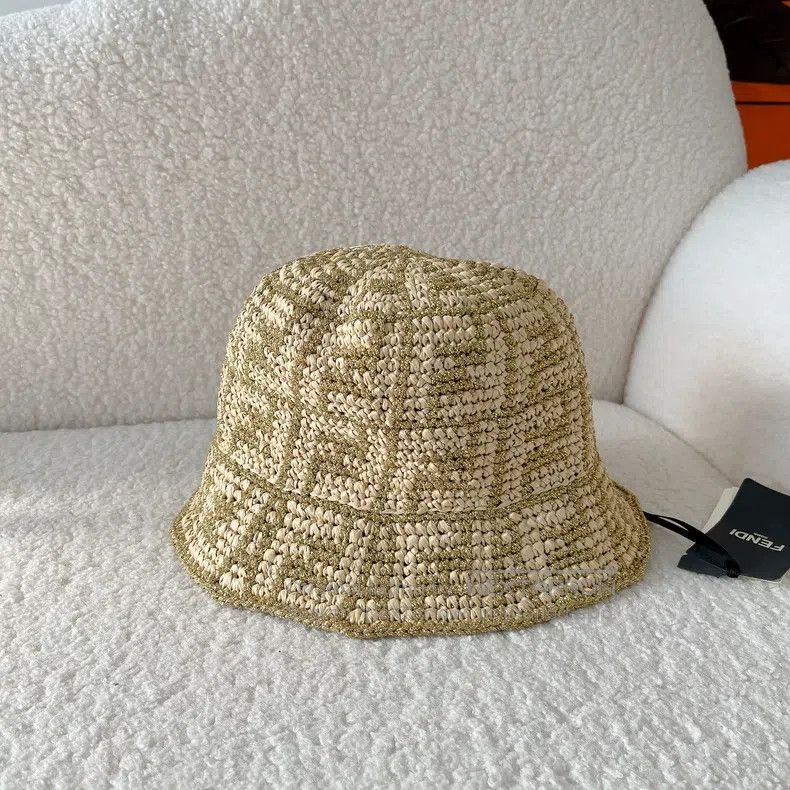 Fendi Fendi size 58 Golden Woven Fisherman's Hat Size ONE SIZE - 4 Thumbnail