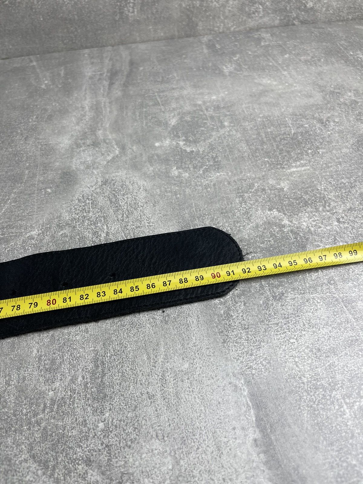 Other Vintage Grunge Punk Gothic Wide Curved Black Leather Belt Size ONE SIZE - 5 Thumbnail