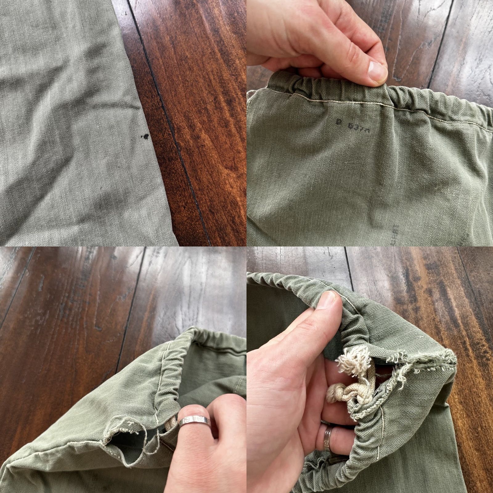 Vintage VTG WWII HBT Garment Laundry Bag Military Denim 1940s 40s 50s Stencil Green Canvas Bag Size ONE SIZE - 8 Thumbnail
