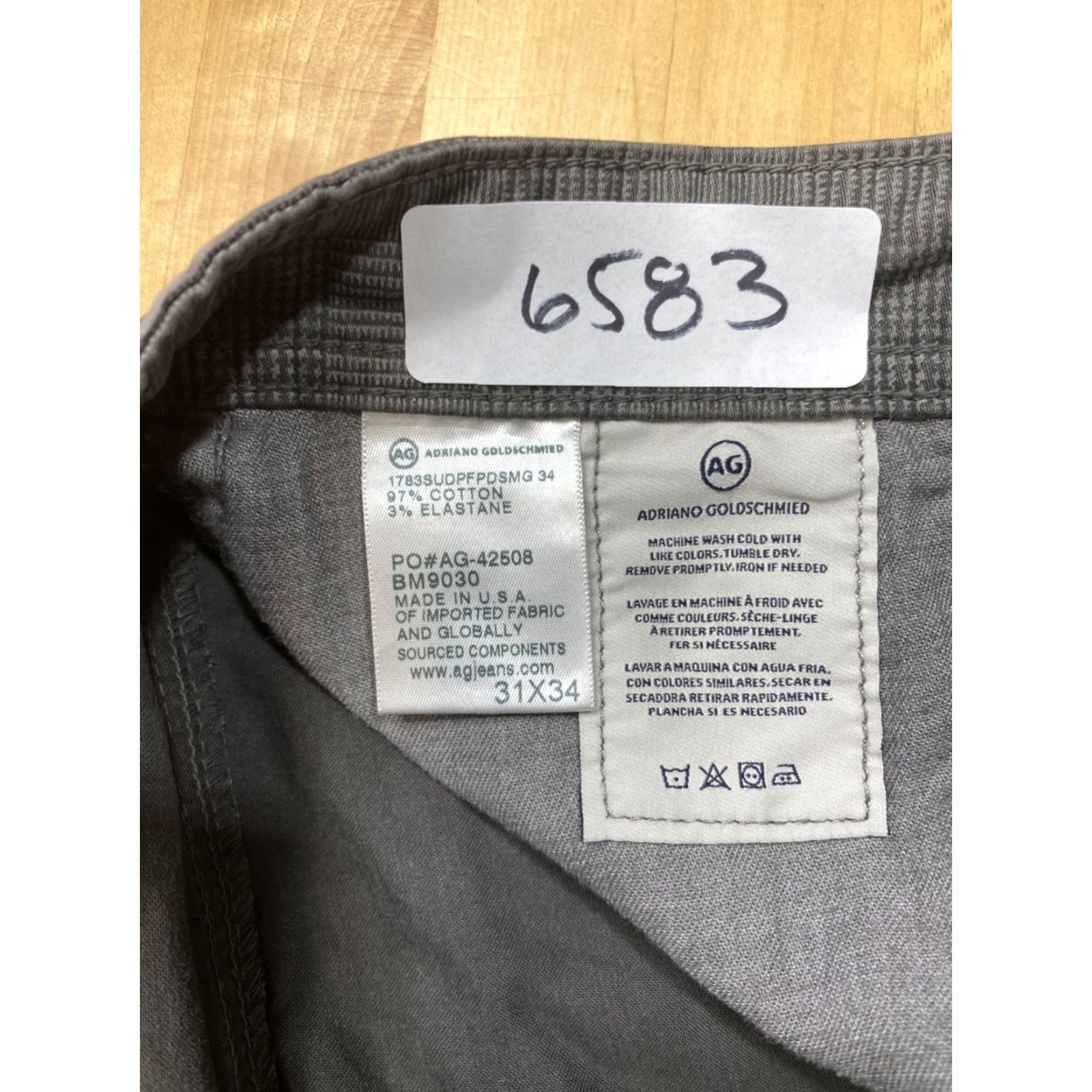 Vintage Adriano Goldschied Pants The Tellis 31x32 Gray Stretch Casaul Modern Slim Size US 31 - 6 Thumbnail