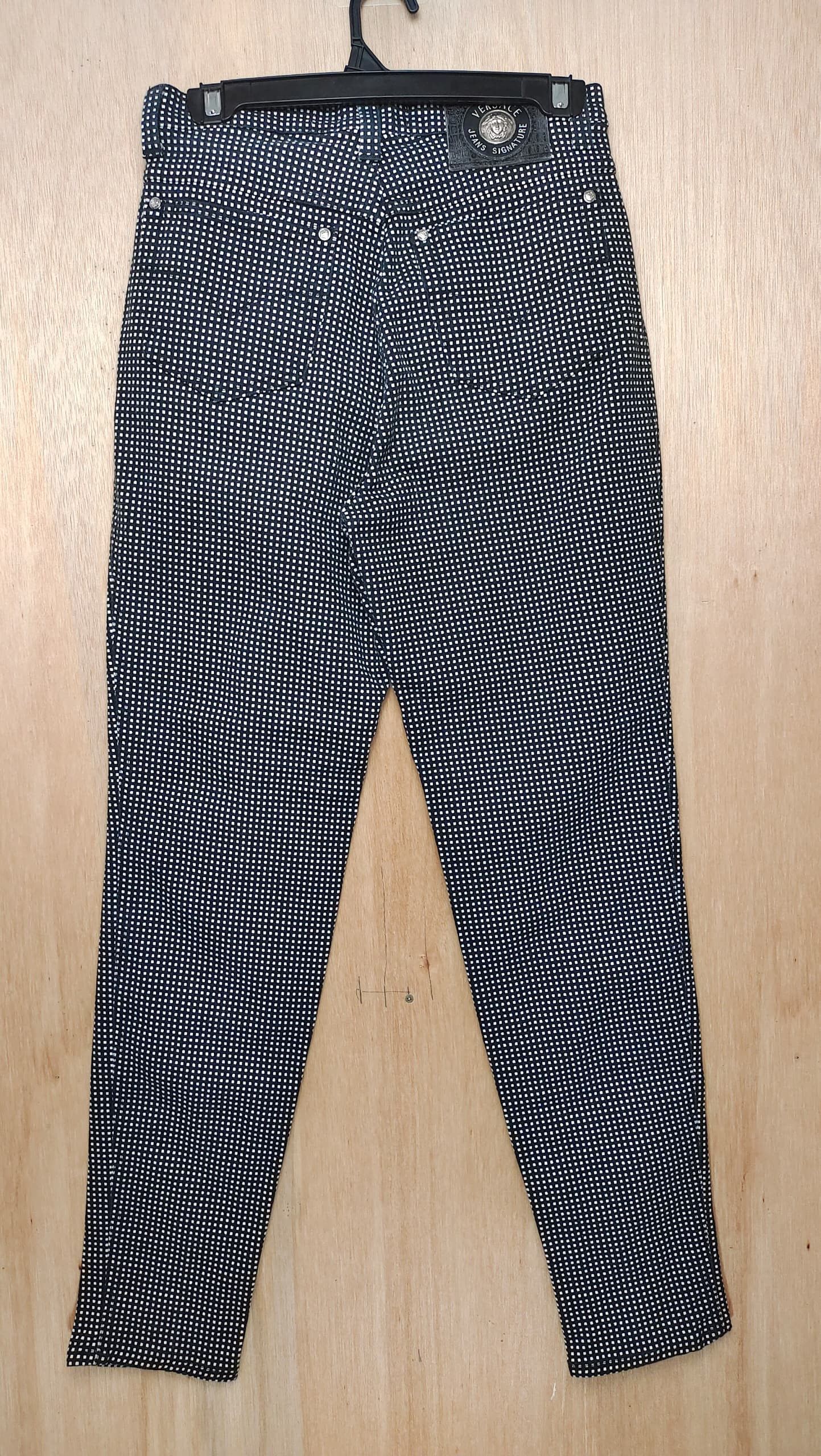 If Six Was Nine × Versace × Vintage VINTAGE VERSACE HIGH WAIST BLACK DENIM SKINNY JEANS Size 28" / US 6 / IT 42 - 2 Thumbnail