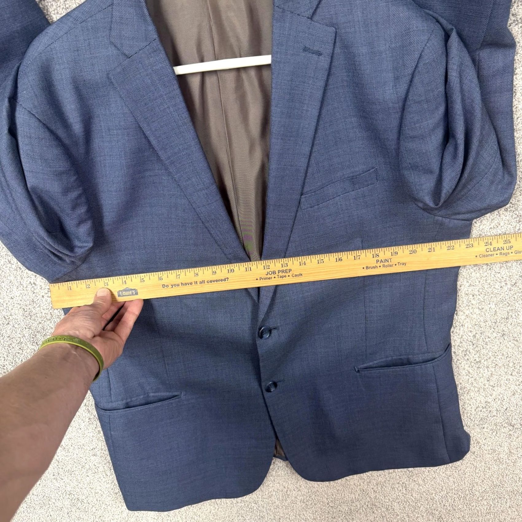 Pronto Uomo Prontomoda Blazer 46R Wool Blend Blue Single-Breasted 2-Button Notch Formal Business Mens - Vintage No - 46 Regular, 31/24 Size 46R - 4 Thumbnail