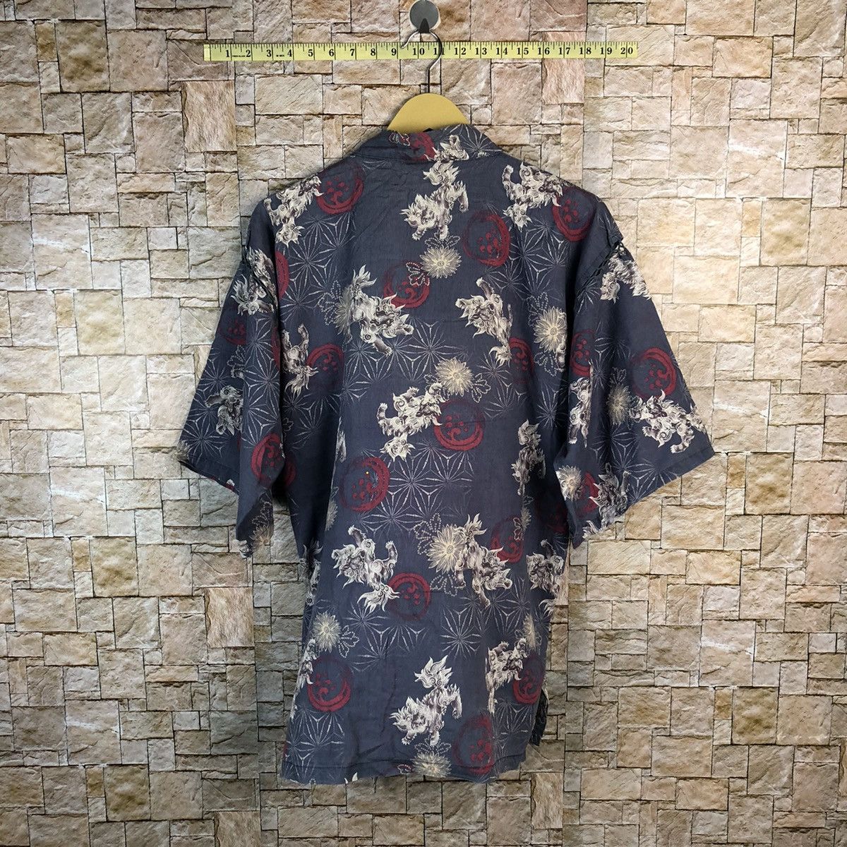 Japan vintage fullprint Blue Kimono #A512