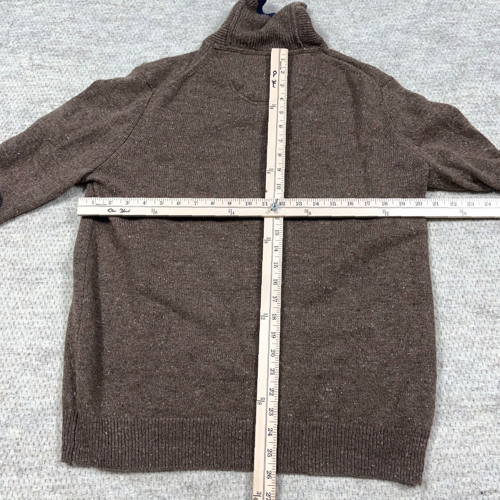 Jos. A. Bank Jos A Bank Sweater Men Large Brown Wool Knit Pullover Shawl Neck 1905 Knit Style Pullover 1/4 Zip Buttons Logo Zipper - Regular Fit - Mens Size US L / EU 52-54 / 3 - 5 Thumbnail