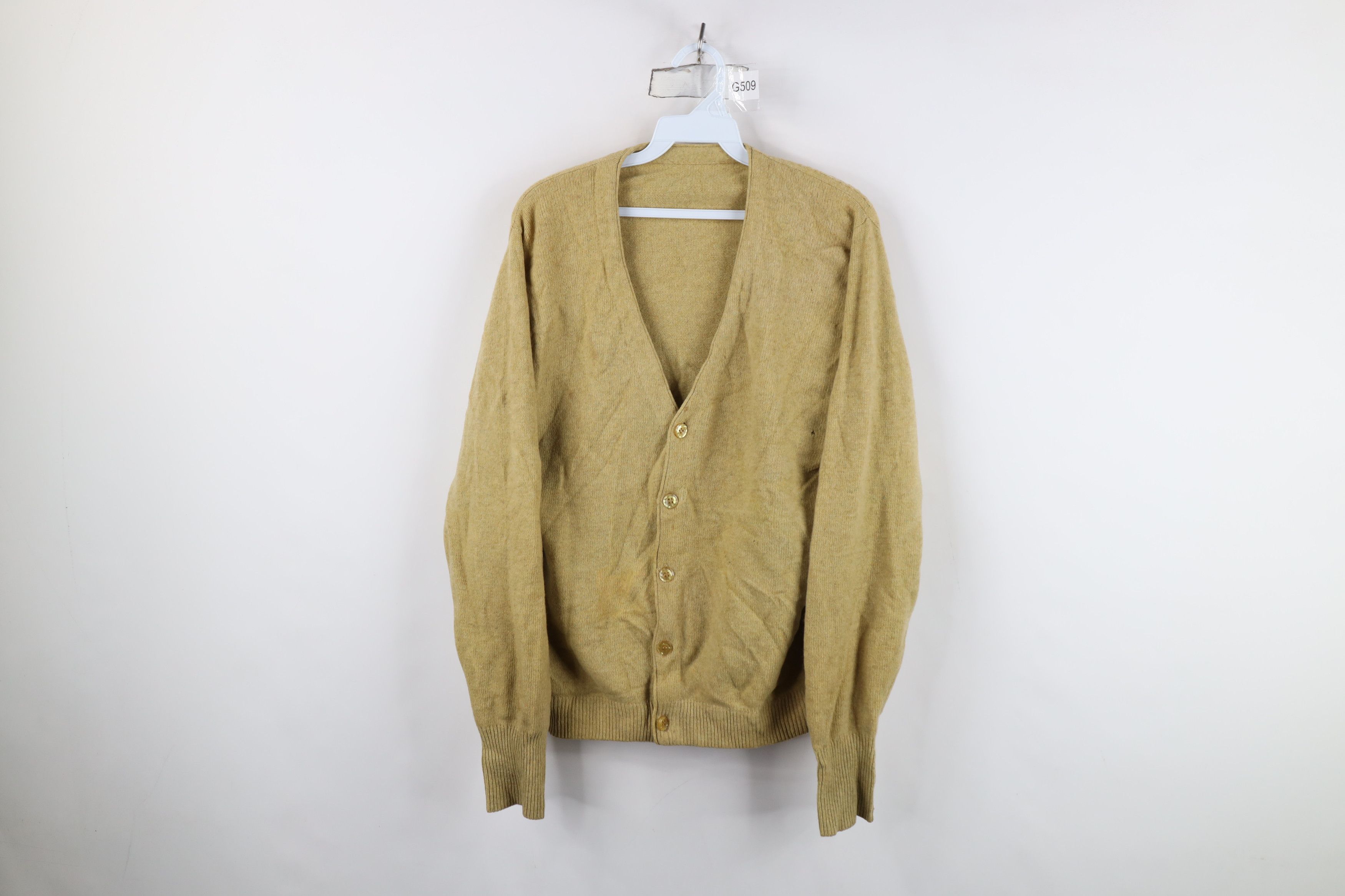 Vintage Vintage 50s Streetwear Blank Wool Knit Cardigan Sweater USA Size US M / EU 48-50 / 2 - 1 Thumbnail