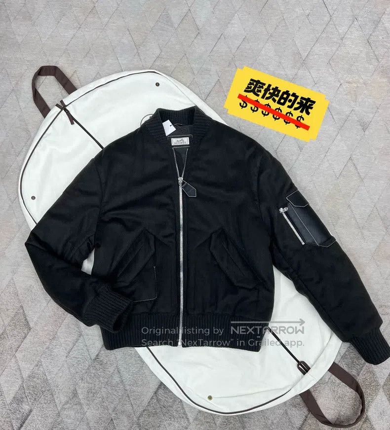 Hermes Hermes Knight Style Cashmere and Leather Puffer Jacket Size US L / EU 52-54 / 3 - 1 Thumbnail
