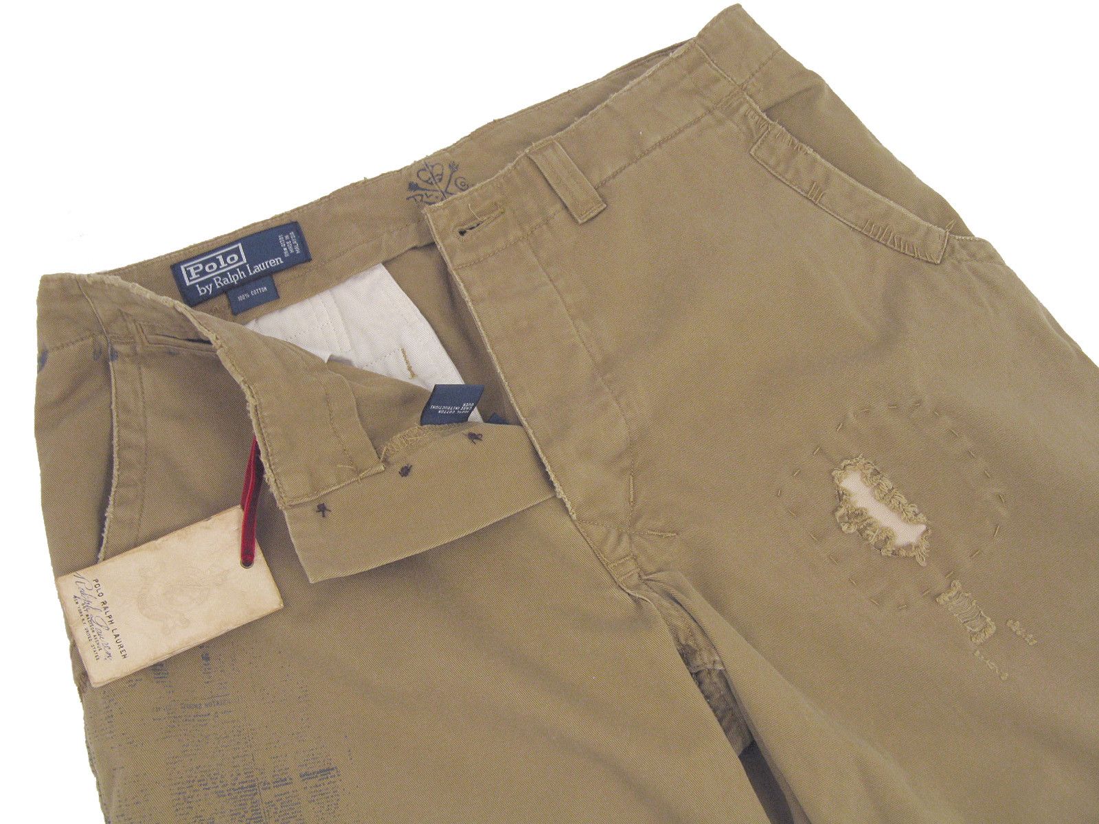 Polo Ralph Lauren NEW Vintage Polo Ralph Lauren Buckle Back Pants! 33 x 30 Tan Size US 33 - 2 Thumbnail