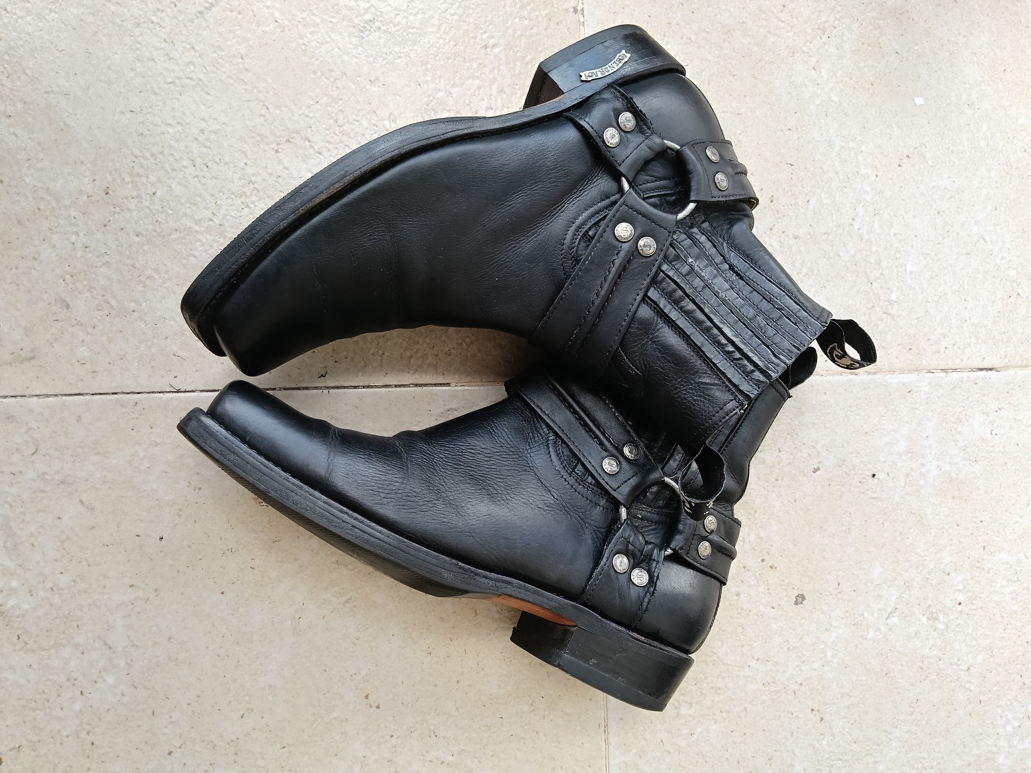 Sendra Sendra black leather harness boots, Size US 10.5 / EU 43-44 - 4 Thumbnail