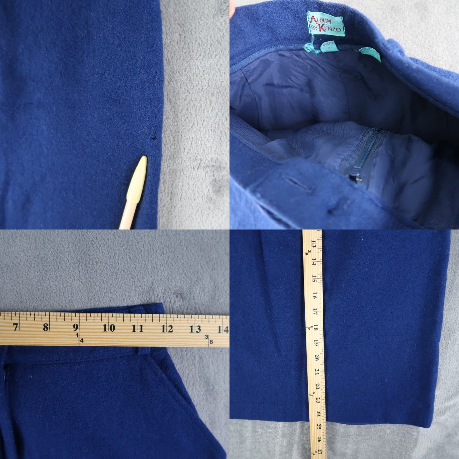 Kenzo VINTAGE 80s Kenzo Skirt Wool Mini Size 4 Blue Japan Made Size 27" / US 4 / IT 40 - 8 Thumbnail