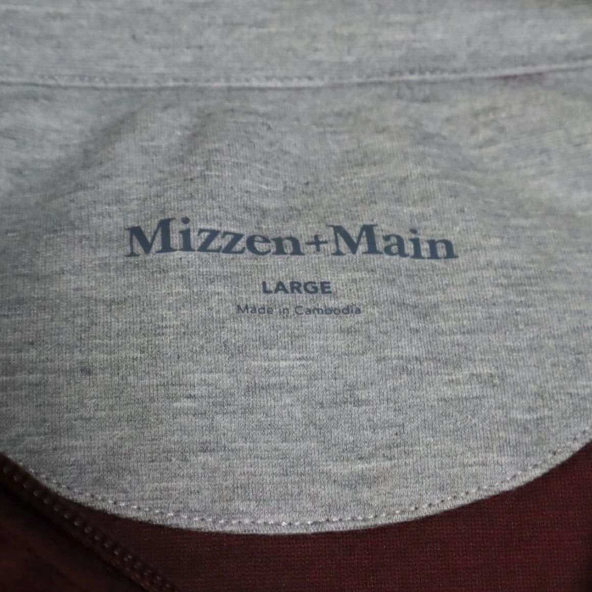 Mizzen+Main Mizzen + Main Proflex 1/4 Zip Pullover Stretch Solid Mock Long Sleeve Sweater Burgundy Men's L Size US L / EU 52-54 / 3 - 5 Thumbnail