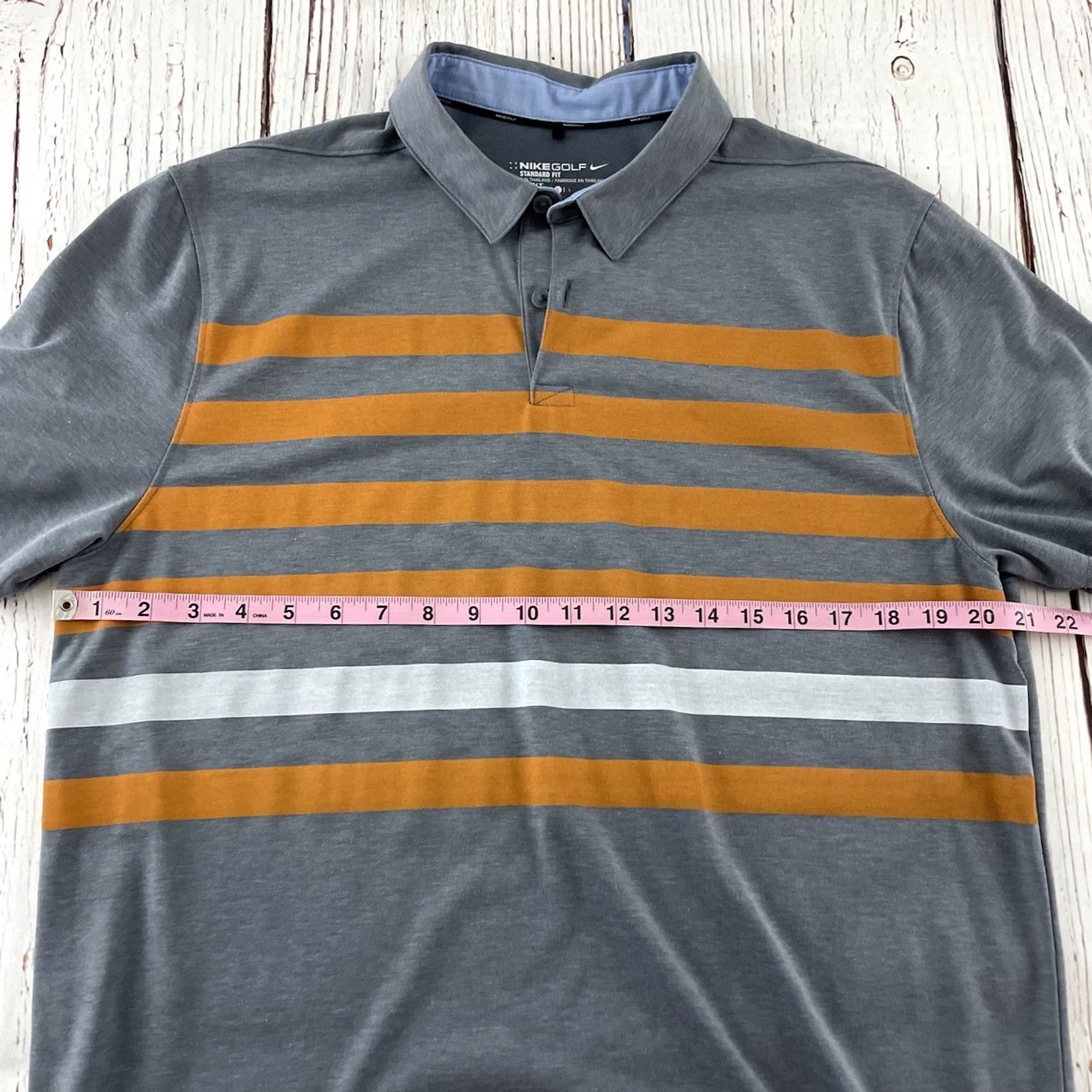 Nike Nike Golf Dri-Fit Short Sleeve Striped Polo Shirt Men's Large Gray Size US L / EU 52-54 / 3 - 3 Thumbnail