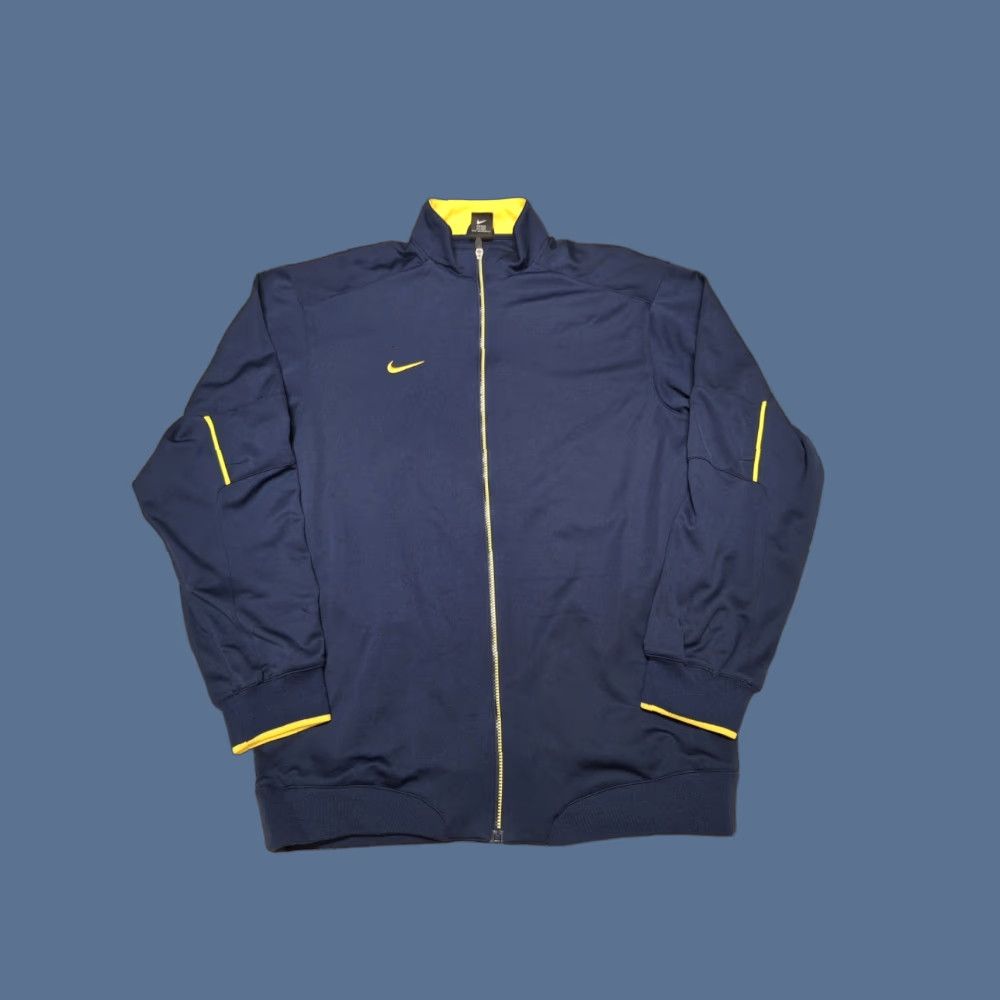 Nike VINTAGE 2000s Nike LT Zip Navy Blue Longsleeve Swoosh Shirts? Size US L / EU 52-54 / 3 - 1 Thumbnail