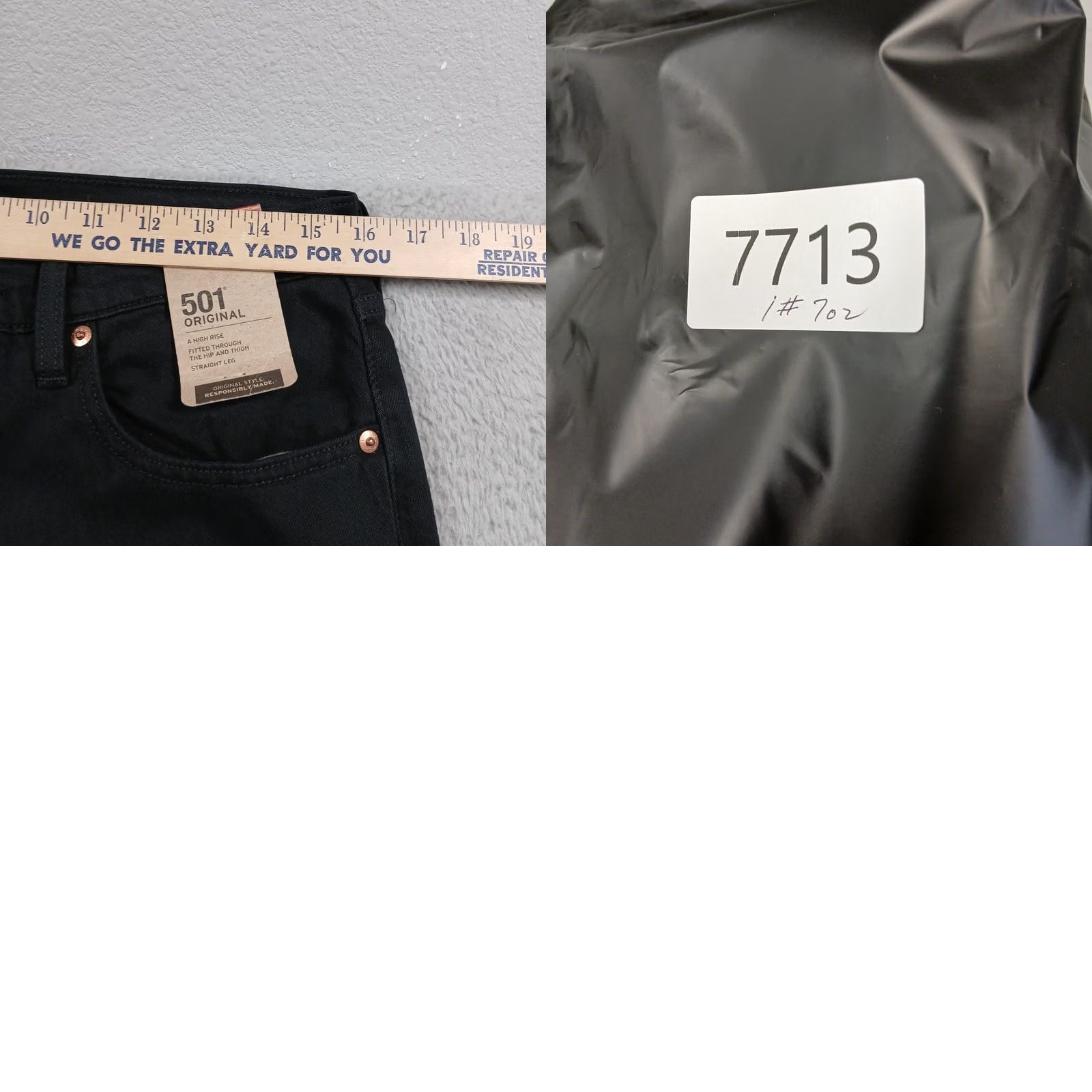 Levi's Levi's 501 Original Fit Jeans Mens Black Denim Button Fly Raw Hem NWT 31 Straight Straight Leg High Rise 5-Pocket Denim Classic Wardrobe Staple Mens Size US 31 - 9 Thumbnail