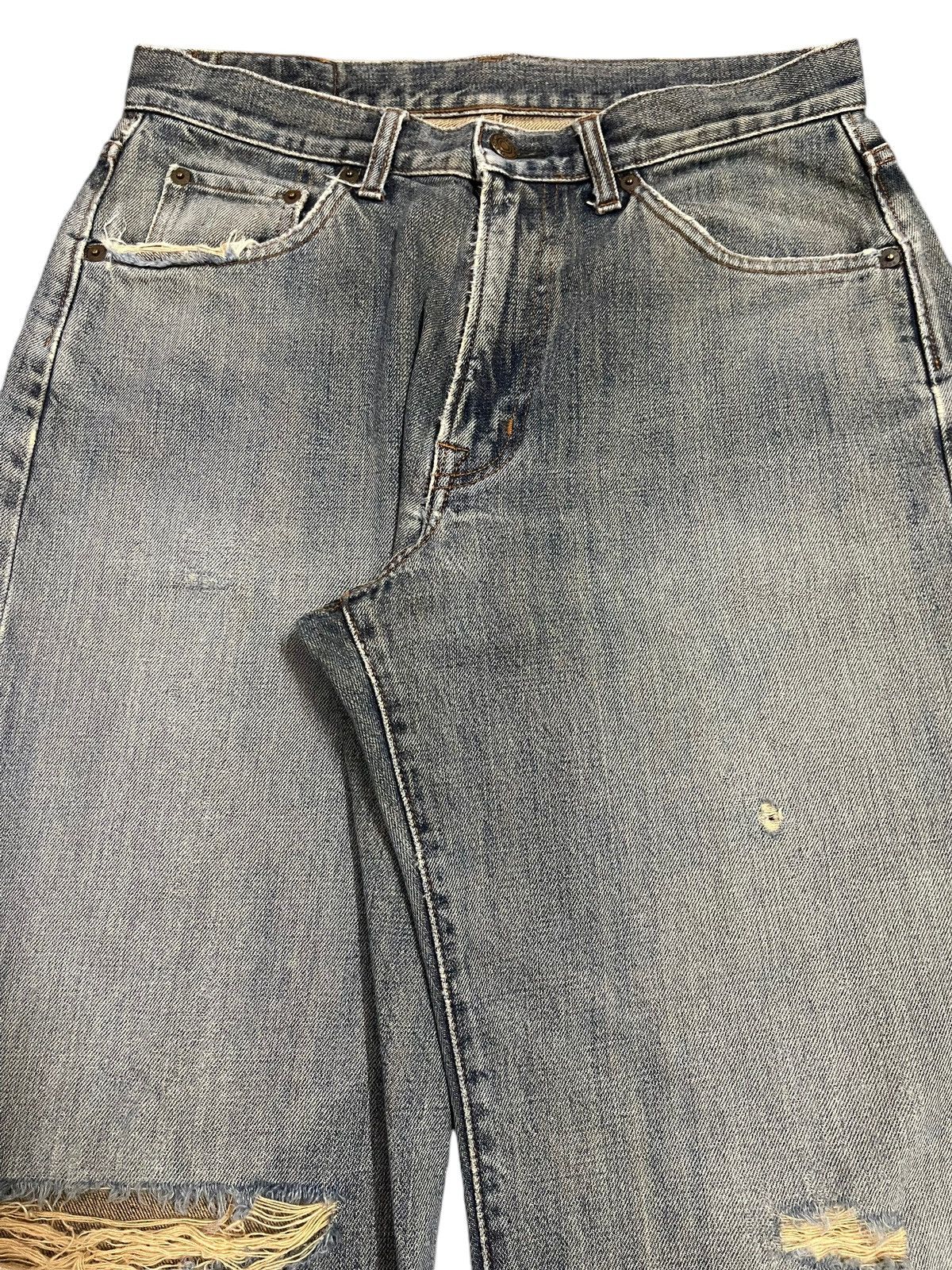 JNCO Vintage Japanese Brand Blue Washed Distressed Baggy Jeans Size US 31 - 4 Thumbnail