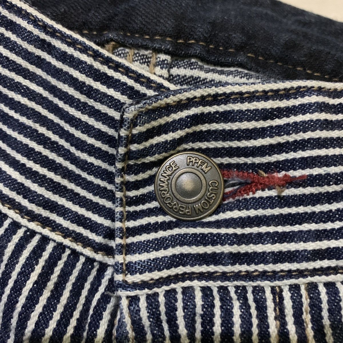 If Six Was Nine Vintage PPFM Double Knee Hickory Stripe Washed Pants Size US 31 - 6 Thumbnail