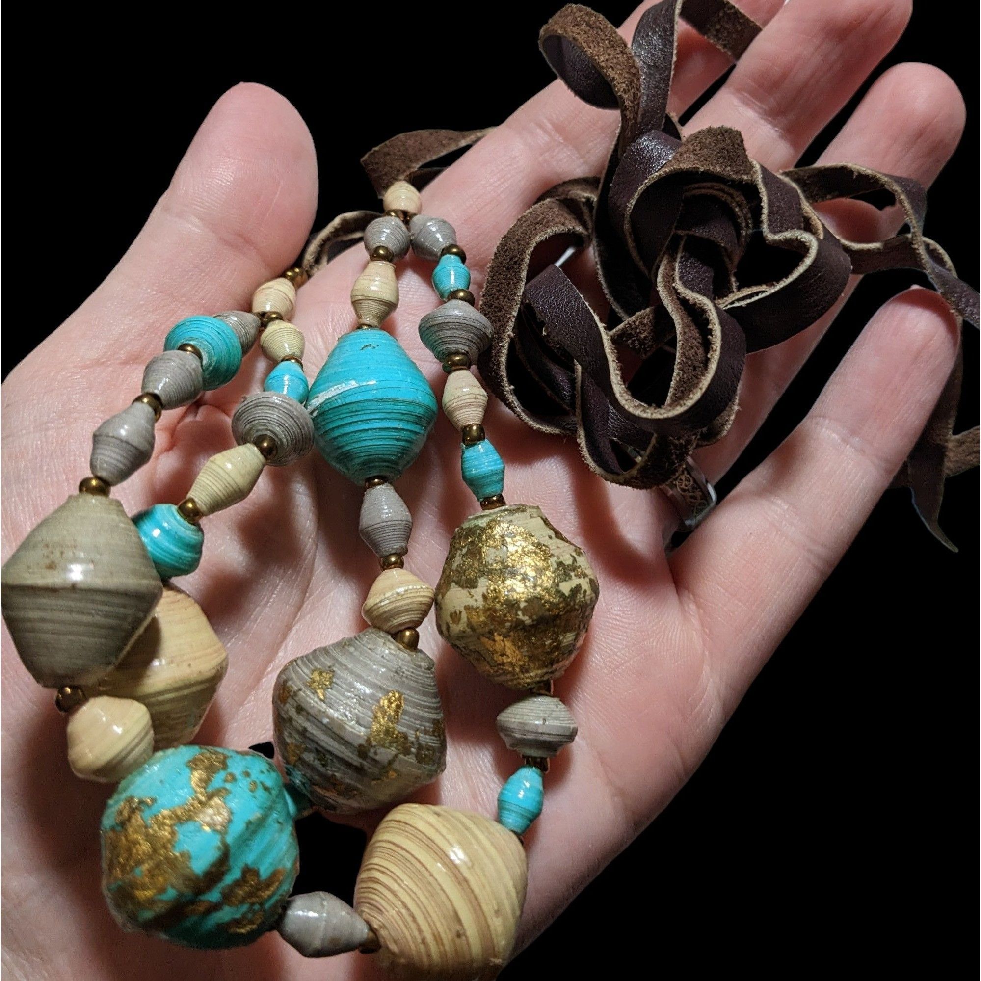 Other Bohemian Beaded Gold Flake Necklace Size ONE SIZE - 3 Thumbnail