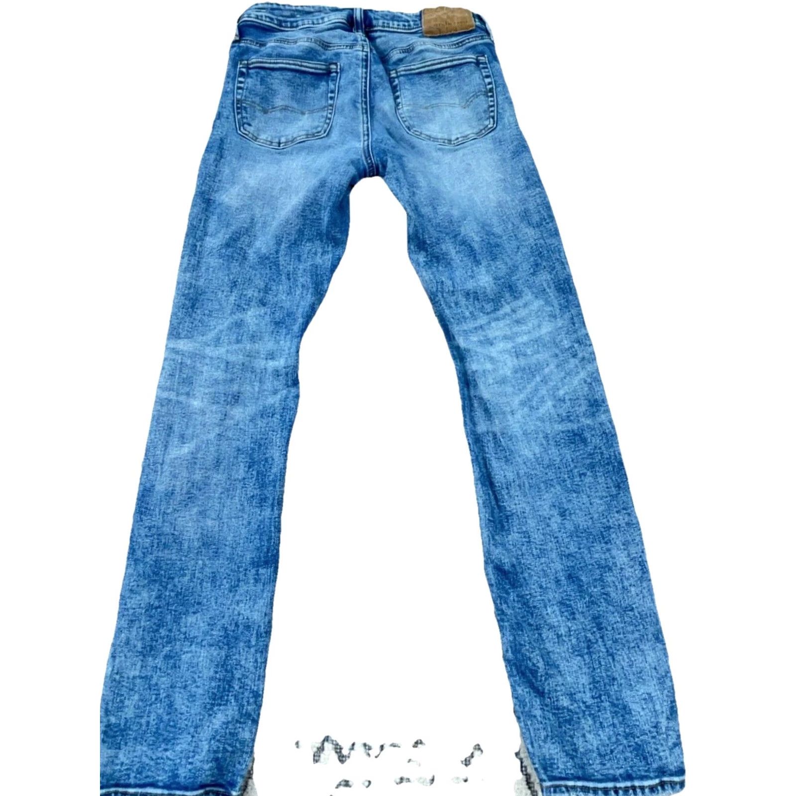 American Eagle Outfitters American Eagle Outfitters Jeans Men 29x32 Skinny Fit Distressed 5-Pocket Denim Blue Medium Wash Logo Belt Loops Zipper Size US 29 - 2 Thumbnail