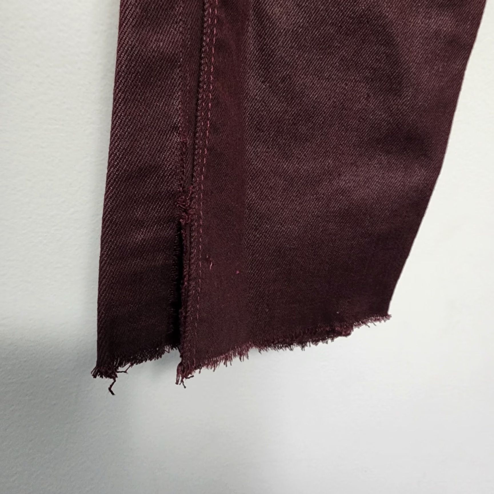 Zadig & Voltaire Zadig Voltaire Pants Womens 28x28 Burgundy Darkside Frayed Split Hems Size 28" / US 6 / IT 42 - 7 Thumbnail