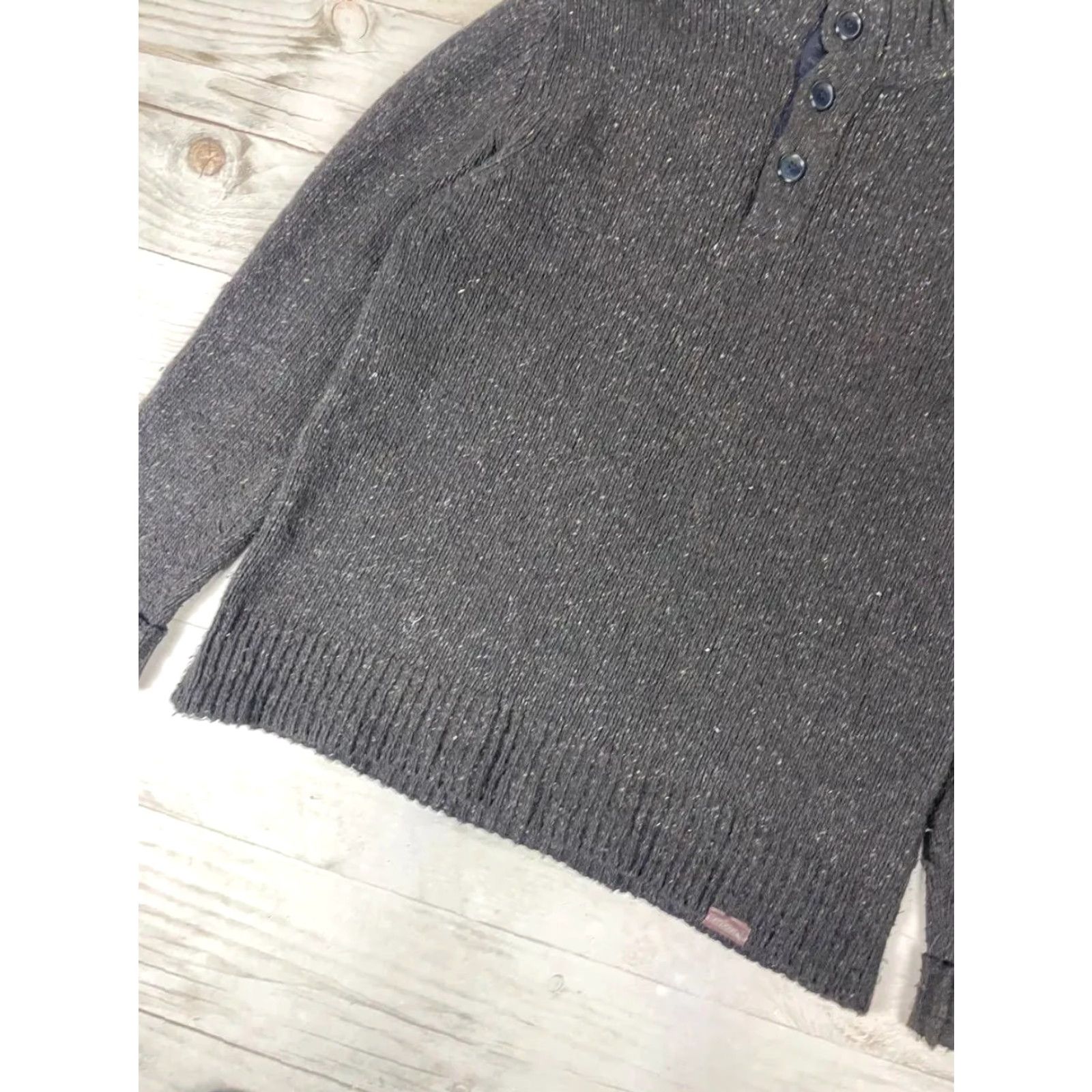 Barbour VINTAGE Barbour Sweater Men XL Black Wool Knit Pullover Size US XL / EU 56 / 4 - 3 Thumbnail
