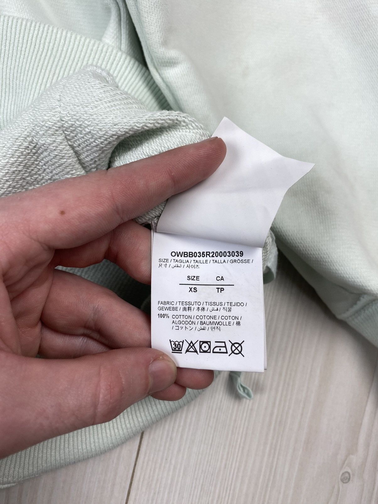Off-White RARE Off white mint seaweed oversized hoodie y2k Size US XS / EU 42 / 0 - 16 Thumbnail