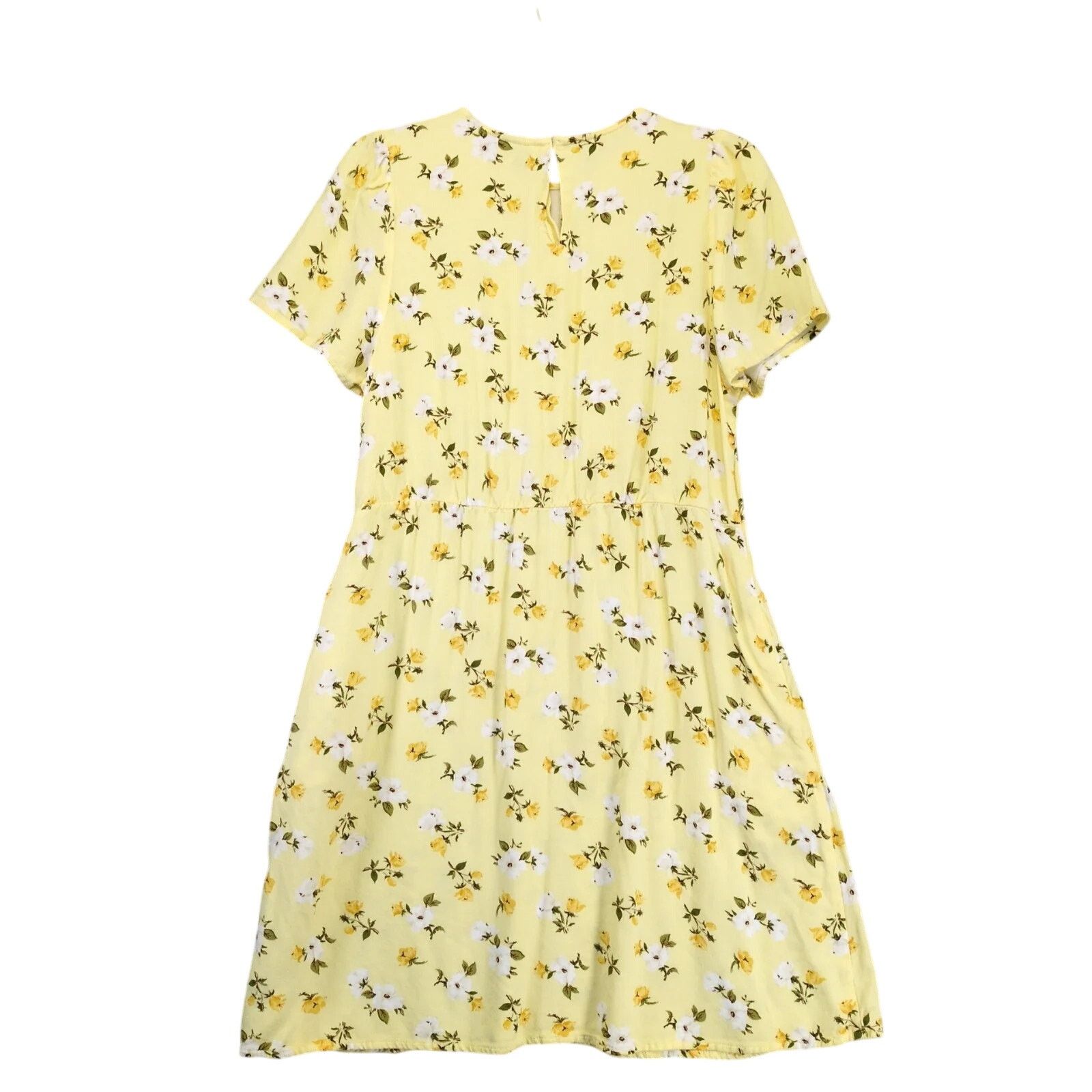 Old Navy Old Navy Yellow Floral Rayon Dress Sz L Knee Length Pockets Size L / US 10 / IT 46 - 2 Thumbnail