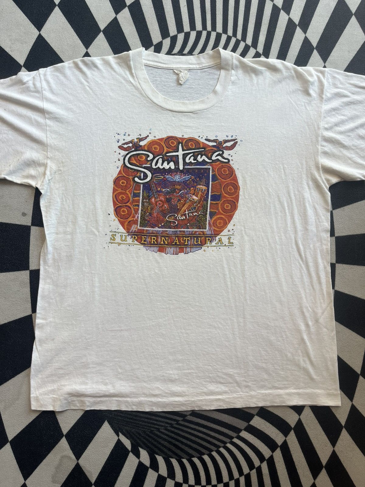 Arts & Science Vintage Santana Supernatural 1999’s Art design Album Tshirt Size US XL / EU 56 / 4 - 3 Thumbnail