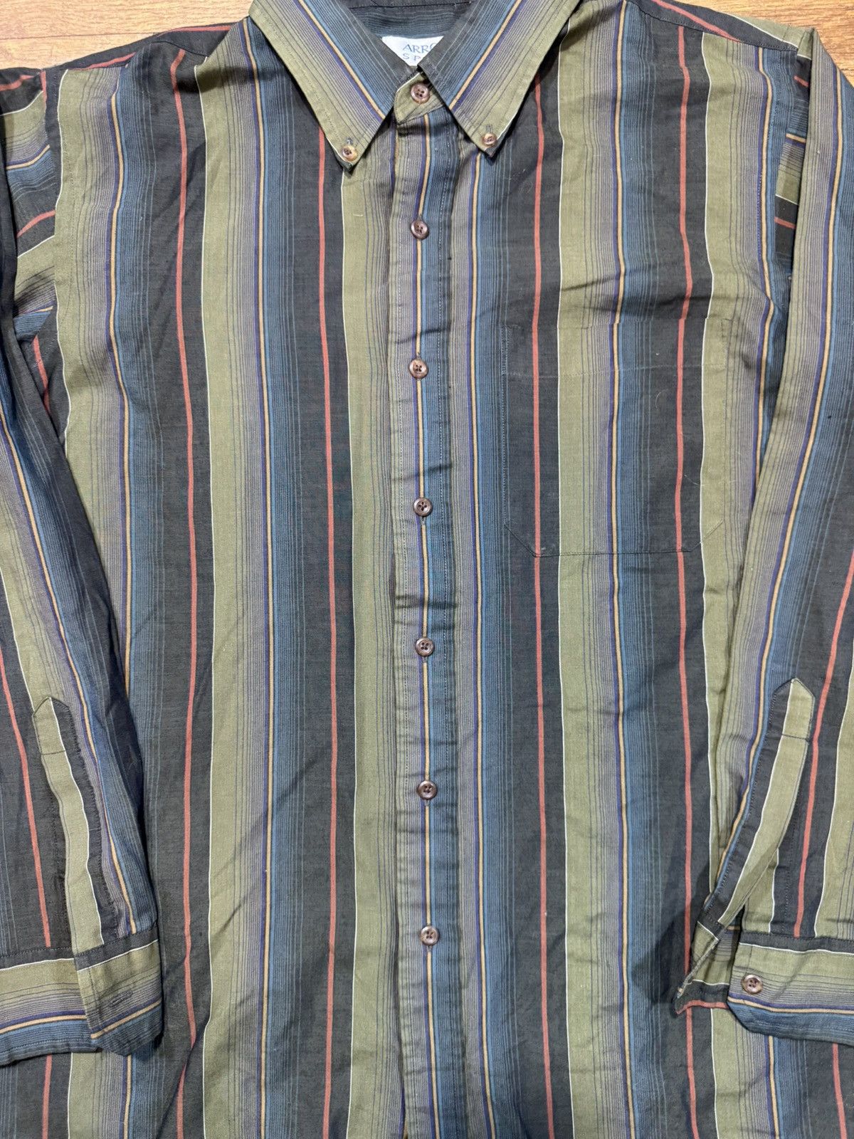 Vintage Vintage Striped Button Up Shirt Size US L / EU 52-54 / 3 - 4 Thumbnail