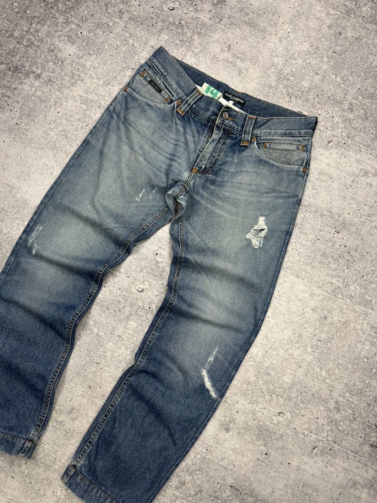 Dolce & Gabbana × Vintage Dolce&Gabbana Metal Pocket Big Logo Blue Stonewashed Jeans Size US 32 / EU 48 - 4 Thumbnail