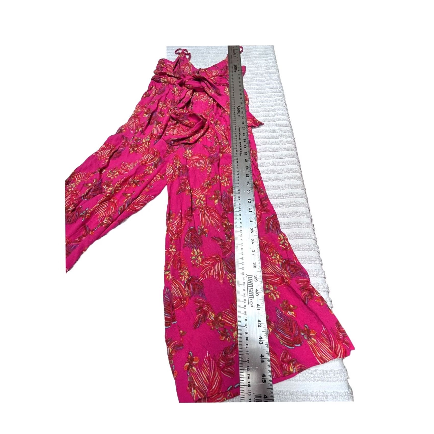 Free People Free People Women’s Jumpsuit Pink Floral Cropped Wide-leg 4 Tropical Style Summer Size 27" / US 4 / IT 40 - 6 Thumbnail