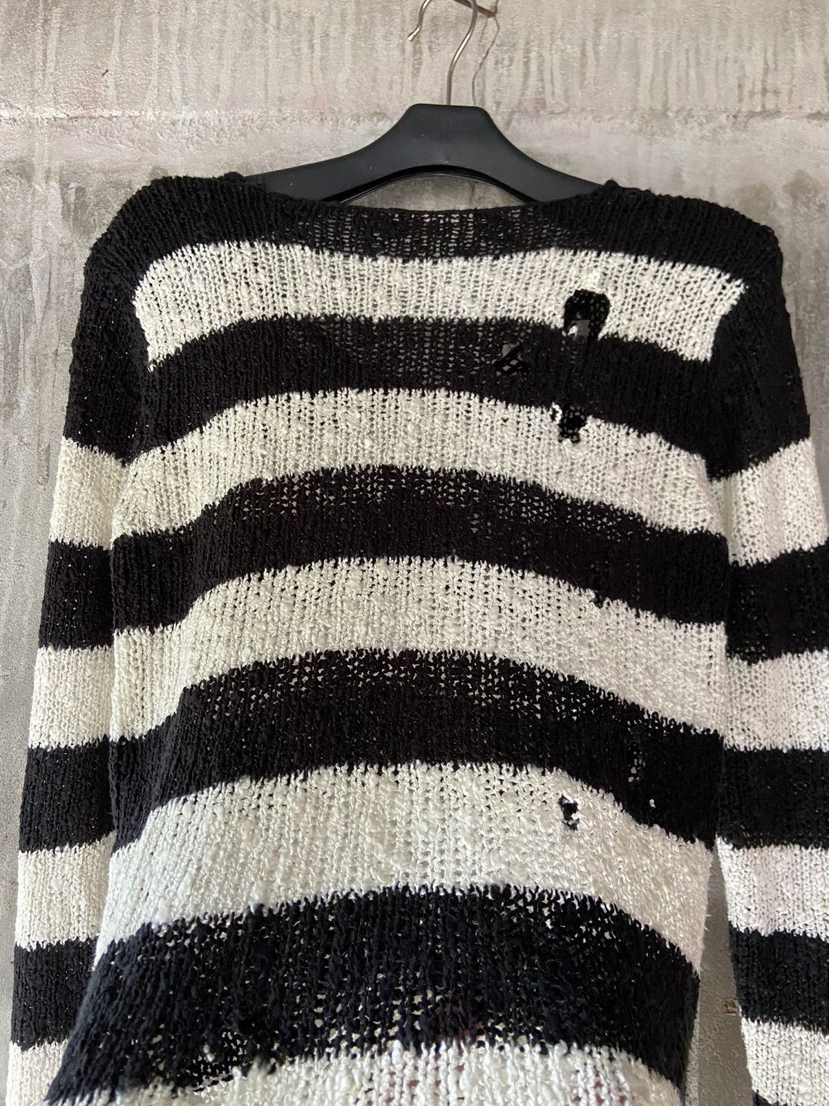 Isamu Katayama Backlash JAPANESE PUNK STRIPED DISTRESSED KNIT Size US S / EU 44-46 / 1 - 10 Thumbnail