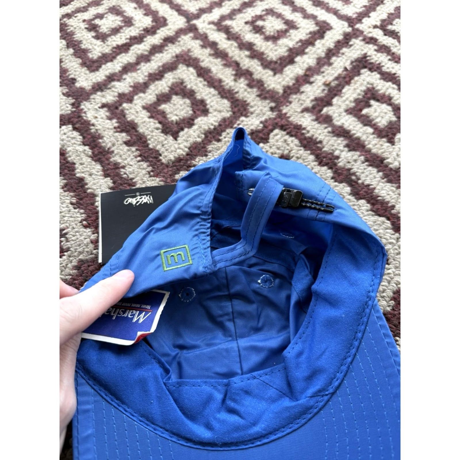Mossimo VINTAGE Mossimo Blue Nylon Zipperback Hat 1990s Adjustable OSFA Cap Mens Womens Boys Girls Size ONE SIZE - 4 Thumbnail
